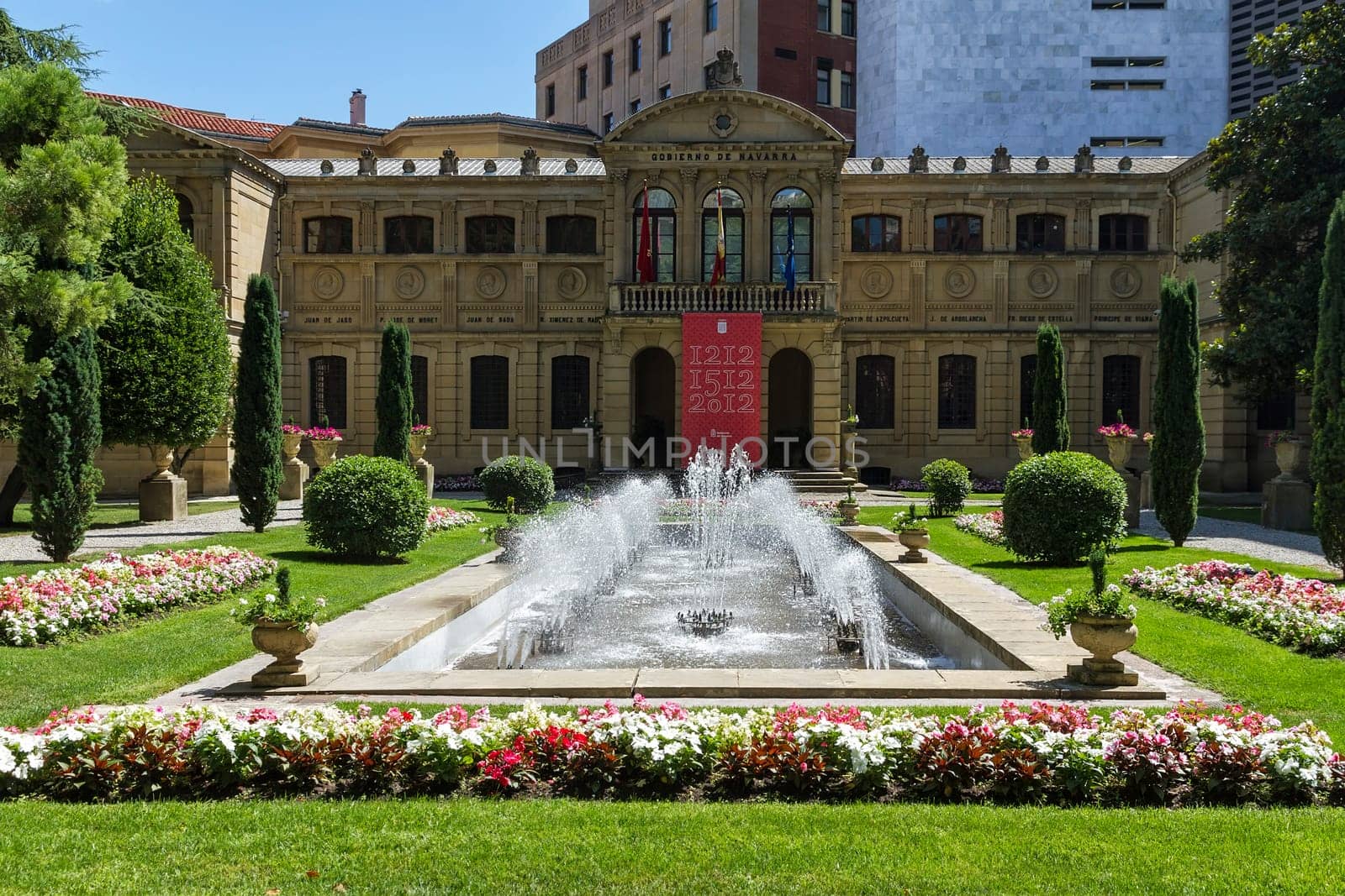 Main entrance to the of Navarra, in Pamplona. Spain