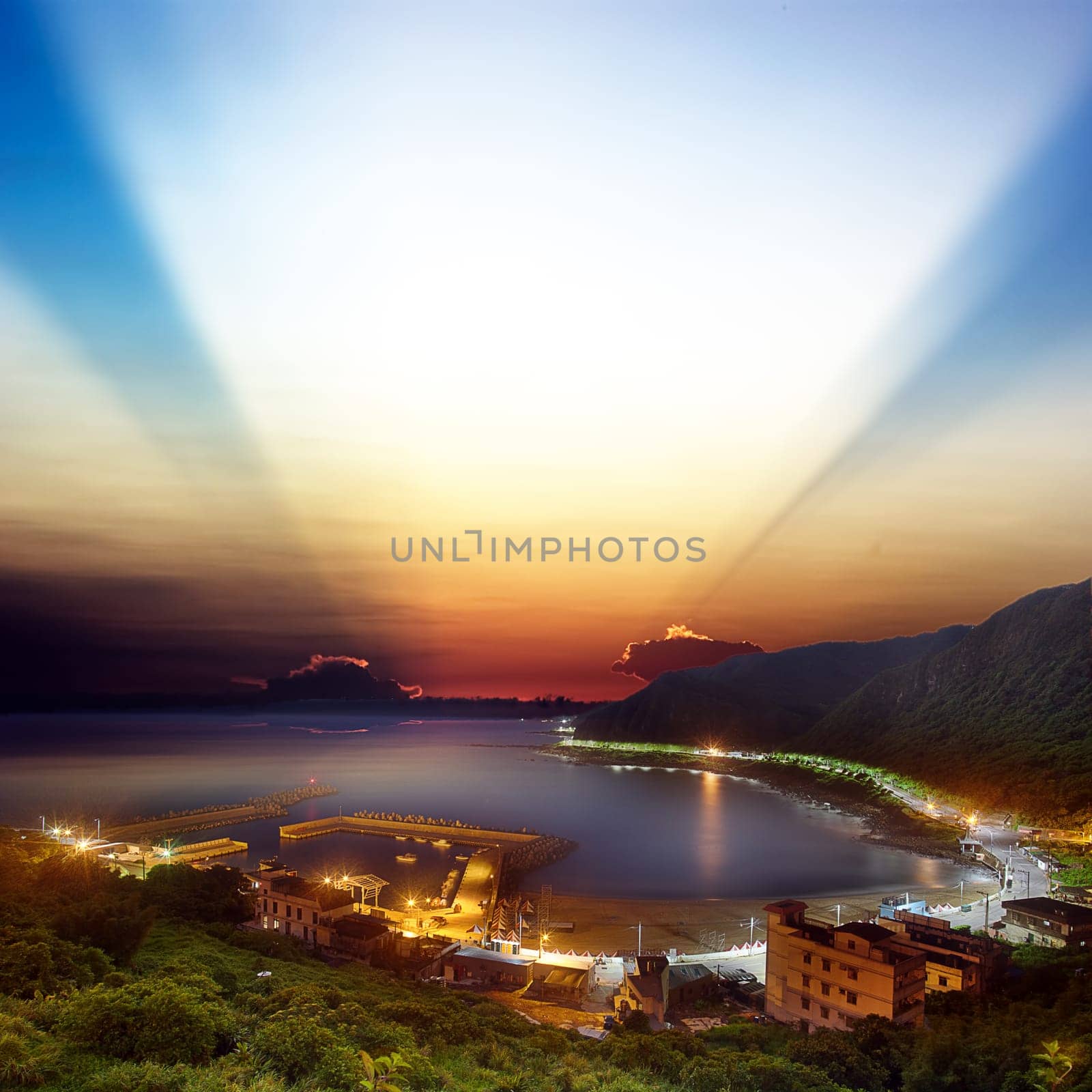 Outside Kiyama fishing port Sunrise, Taiwan