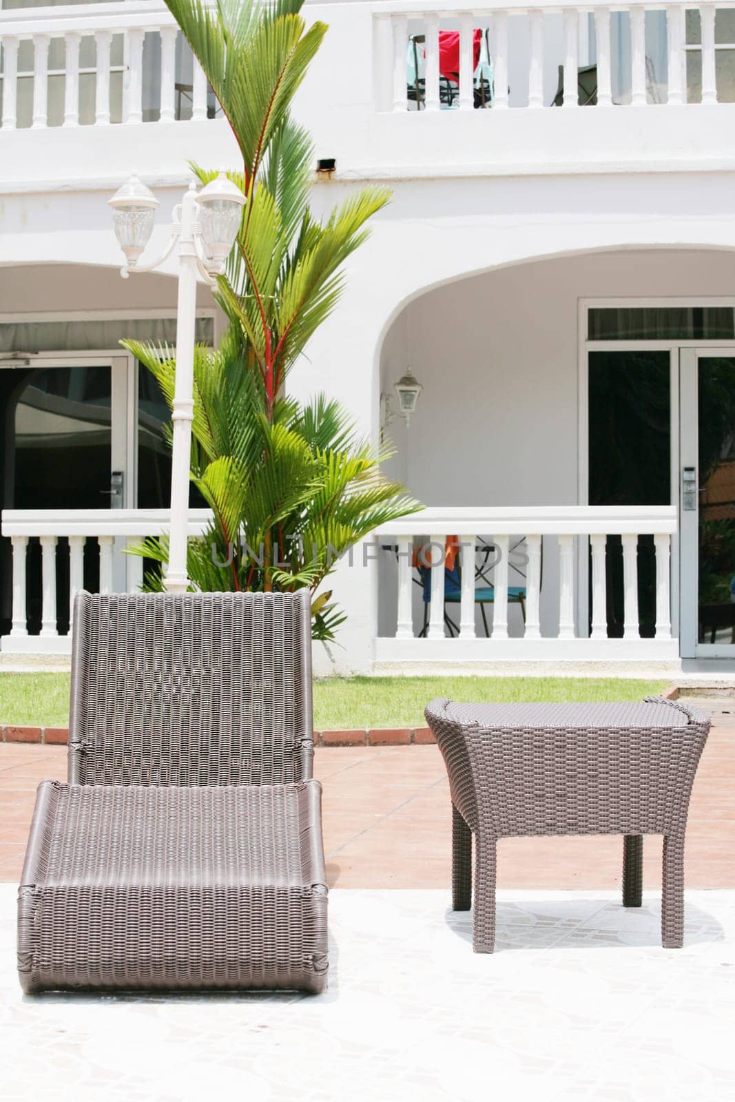 chaise lounge in the terrace