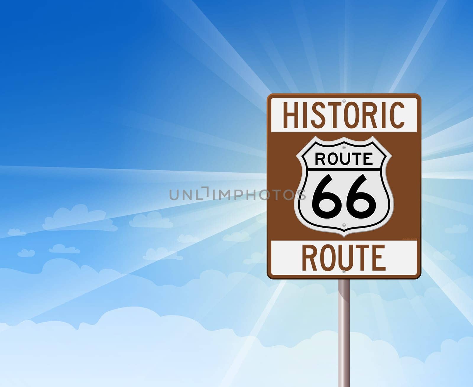 Yellow illustrated sign with changes ahead text and blue background
