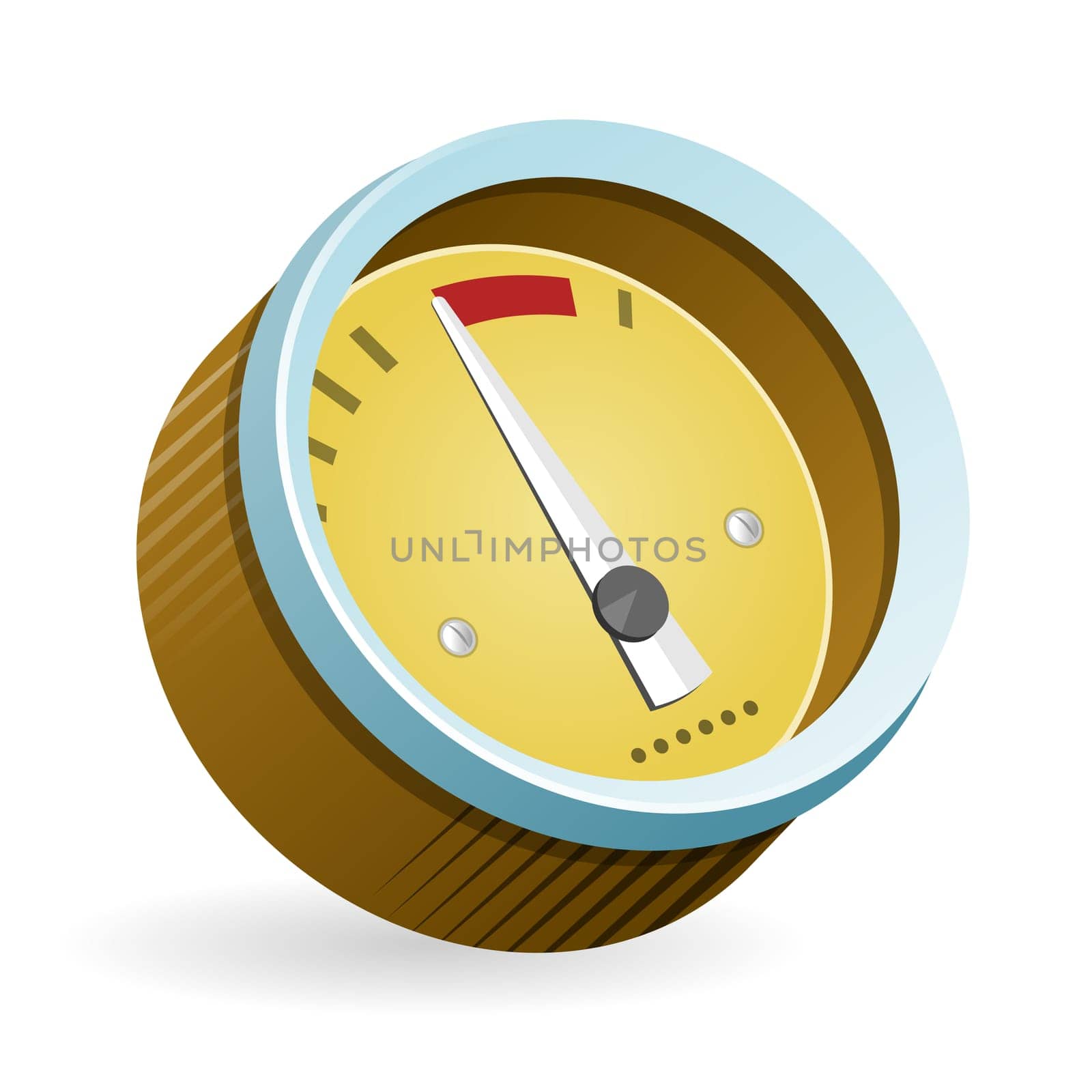 Isolated illustration of speedmeter car control instrument on white background