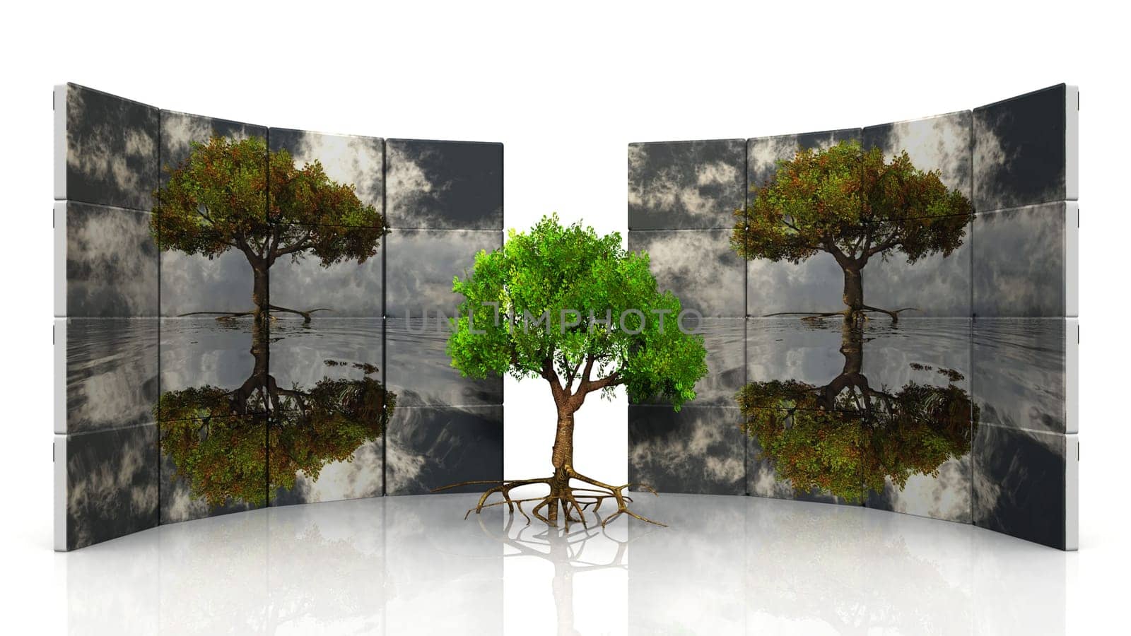 tree and panels