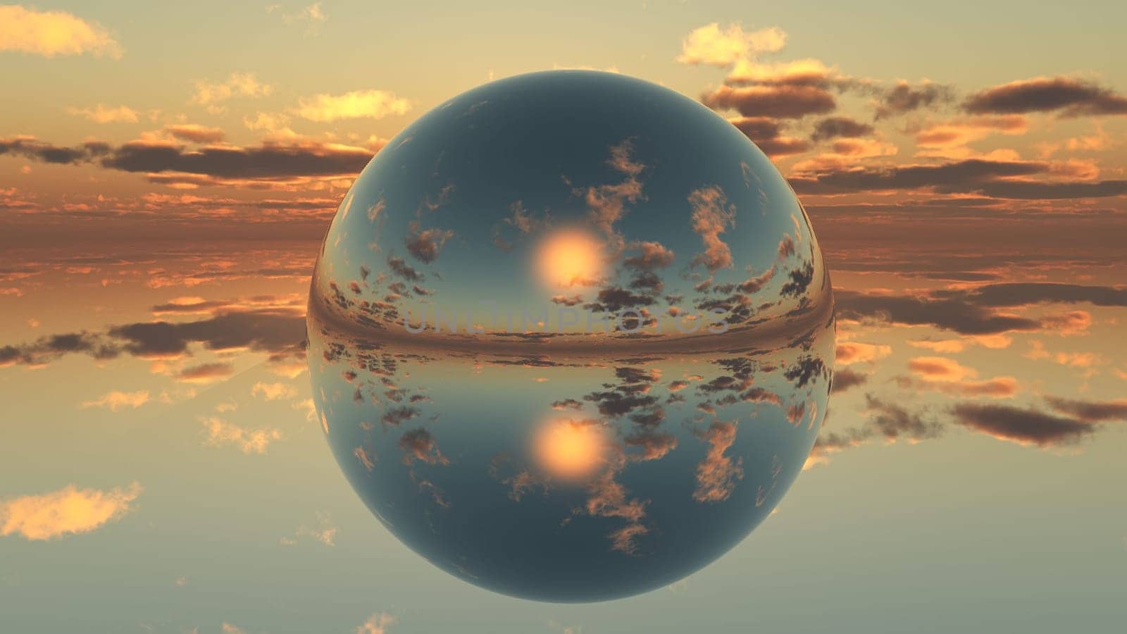 sunset and bubble