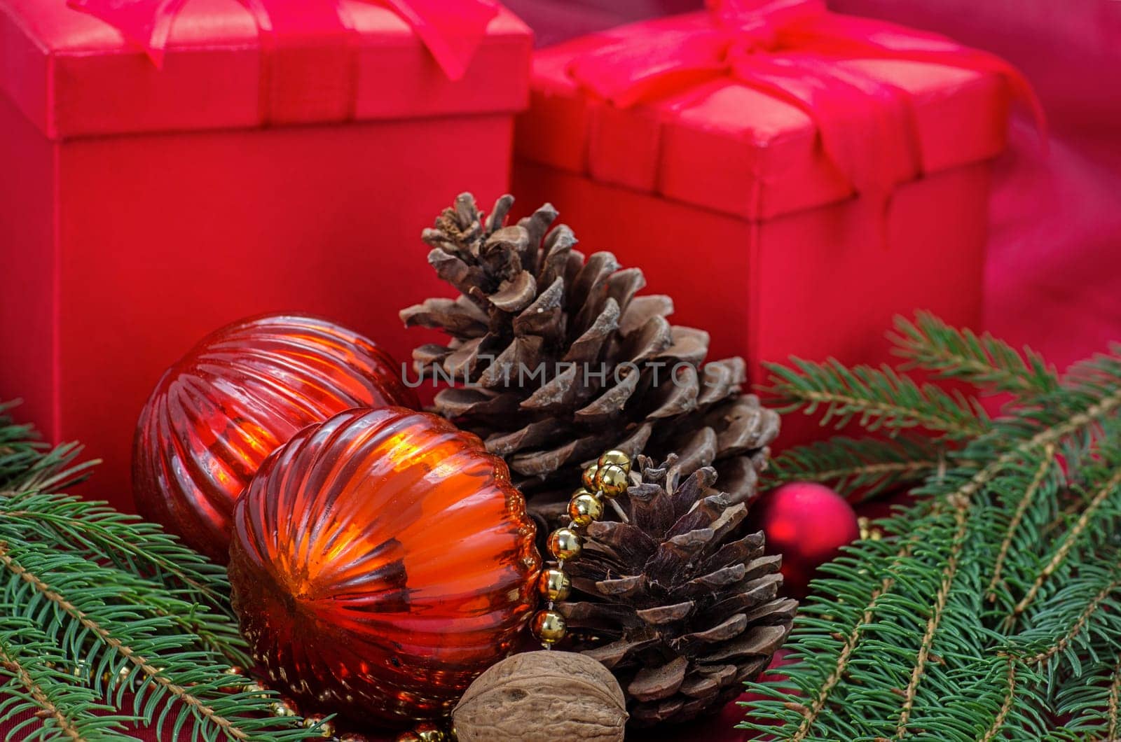 Christmas decorations with gifts