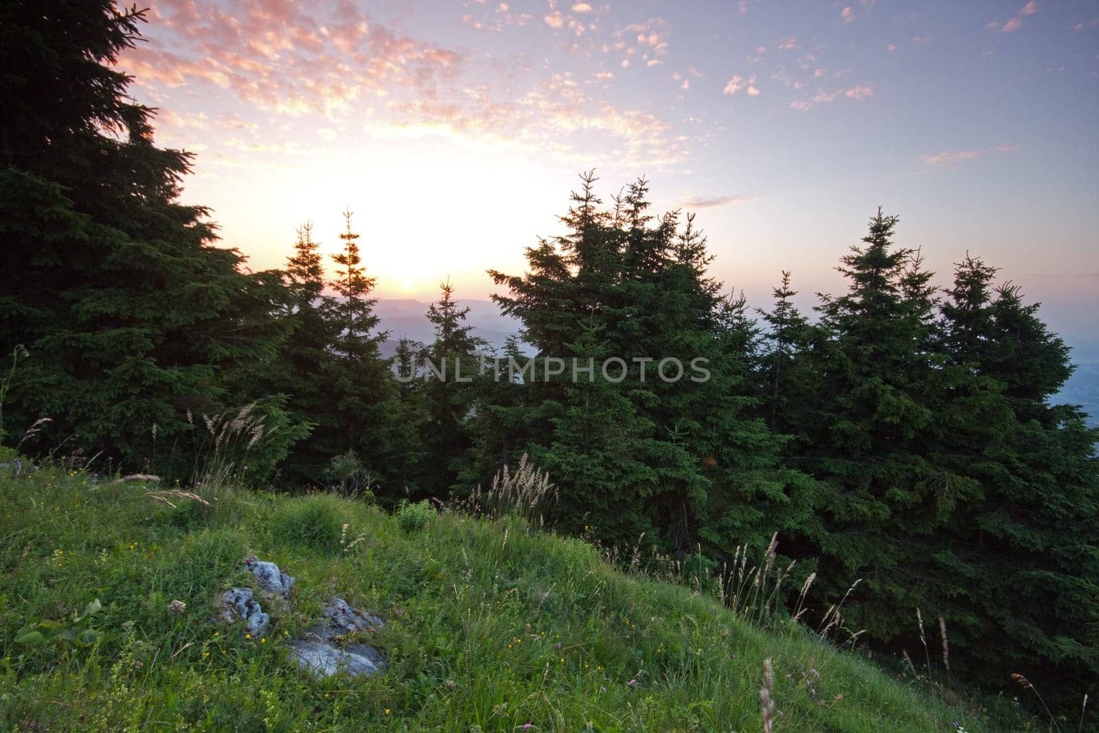 Sunset in the mountains