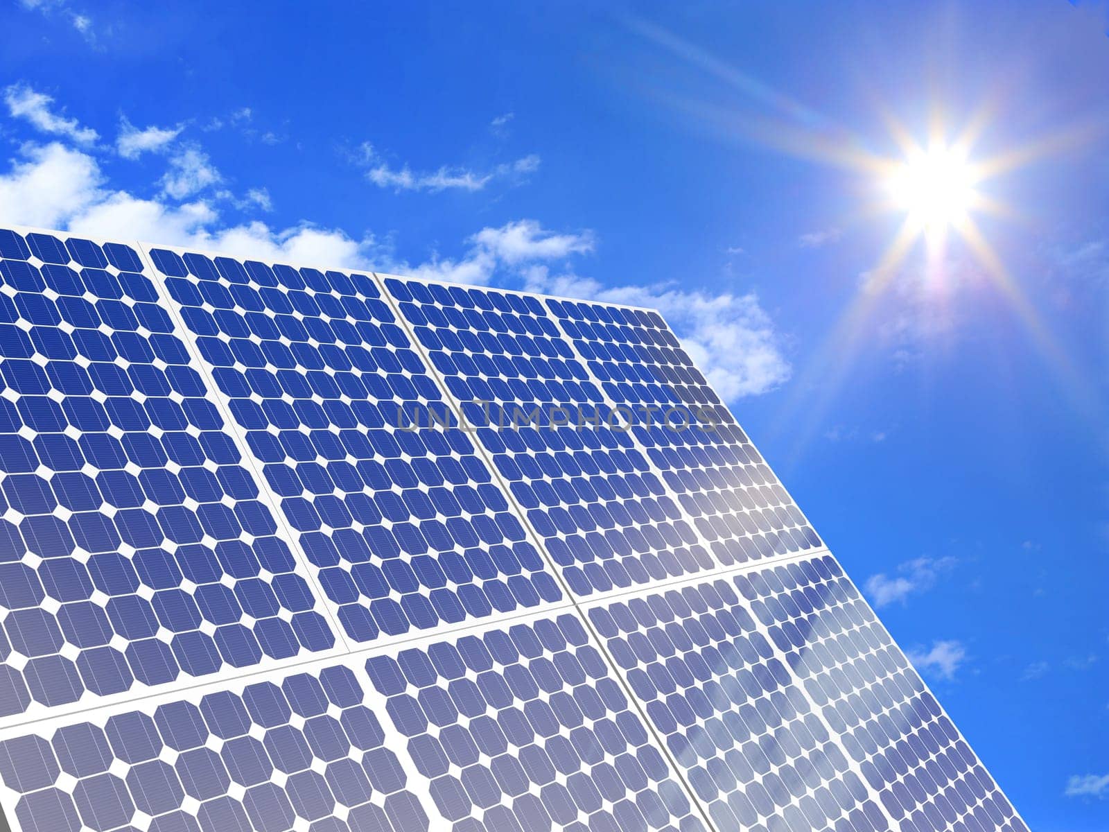 Solar panel on a sunny day
