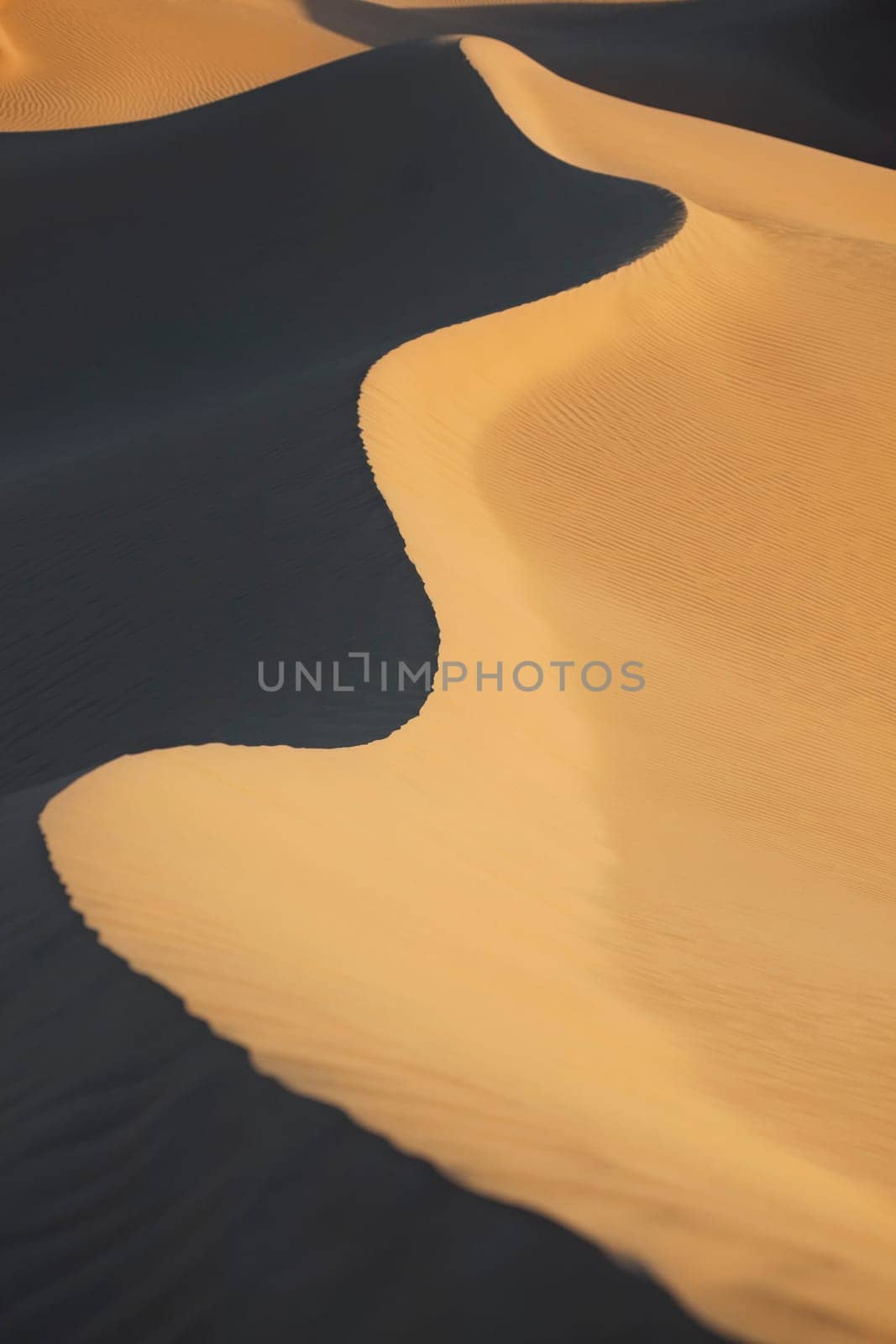 Sahara desert sand dunes at Erg Lihoudi, Morocco.