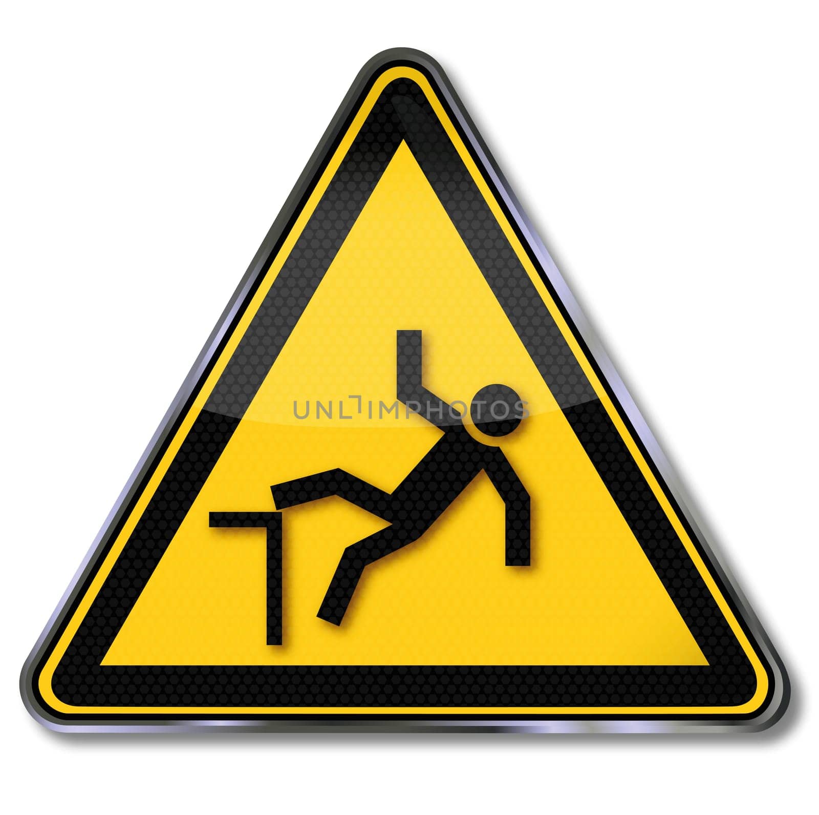 Danger sign warning of the risk of falling