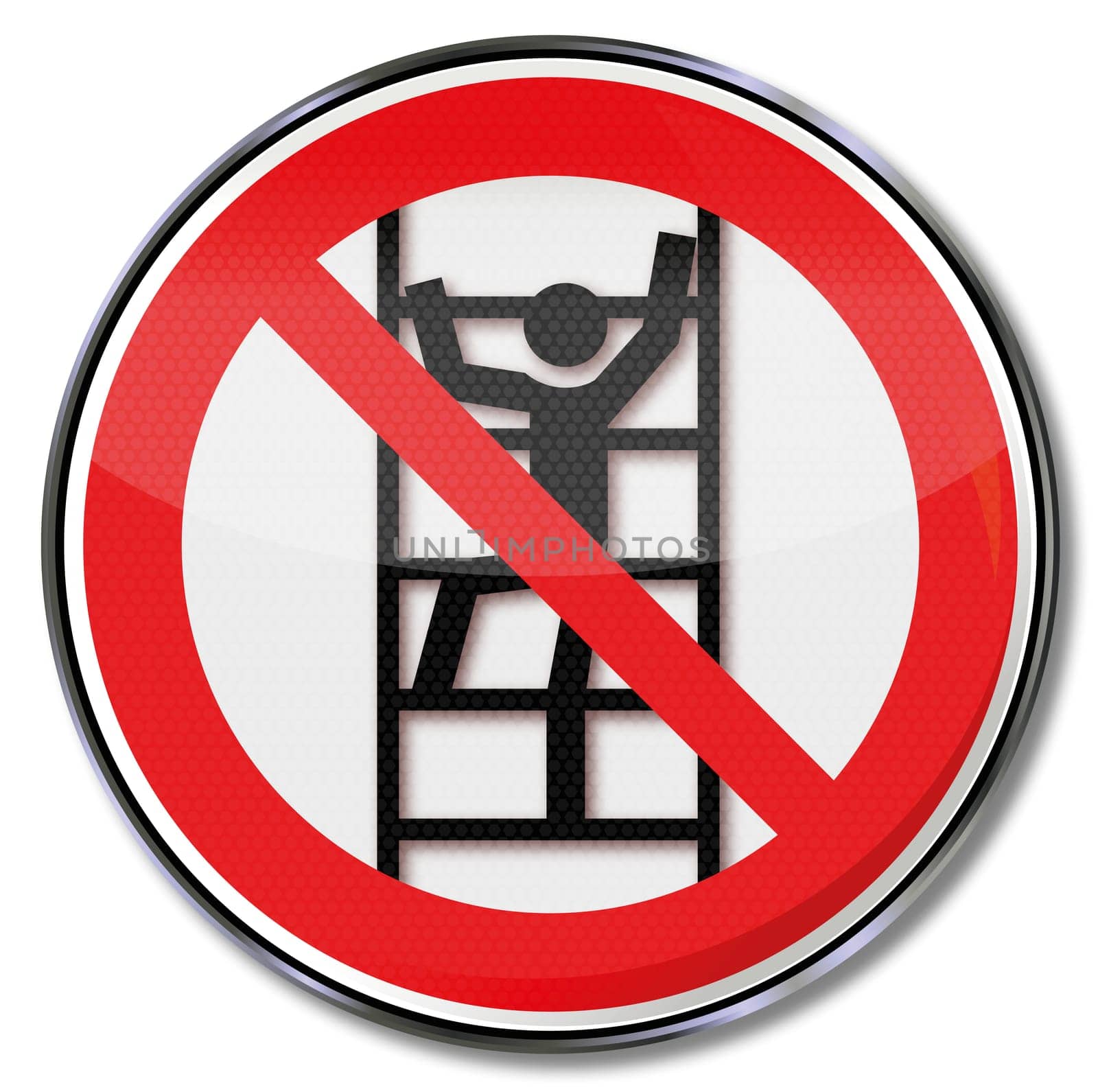 Prohibition signs: unauthorised climbing prohibited