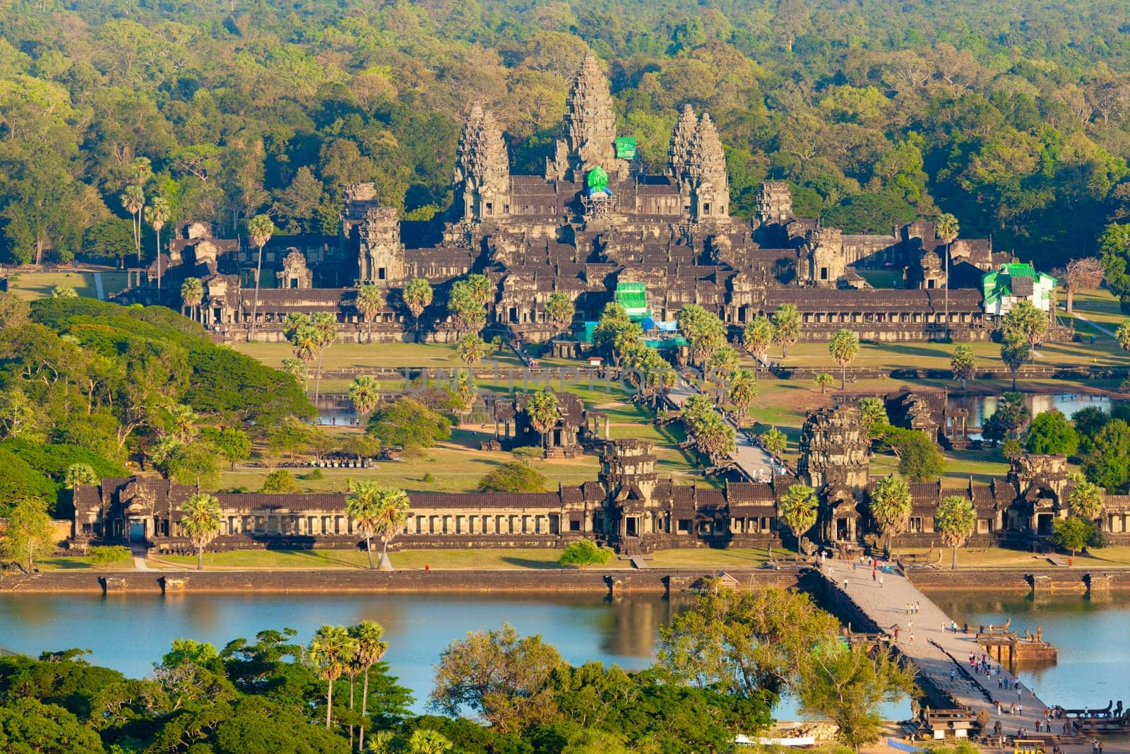 Aerial view of Angkor Wat from a helium balloon