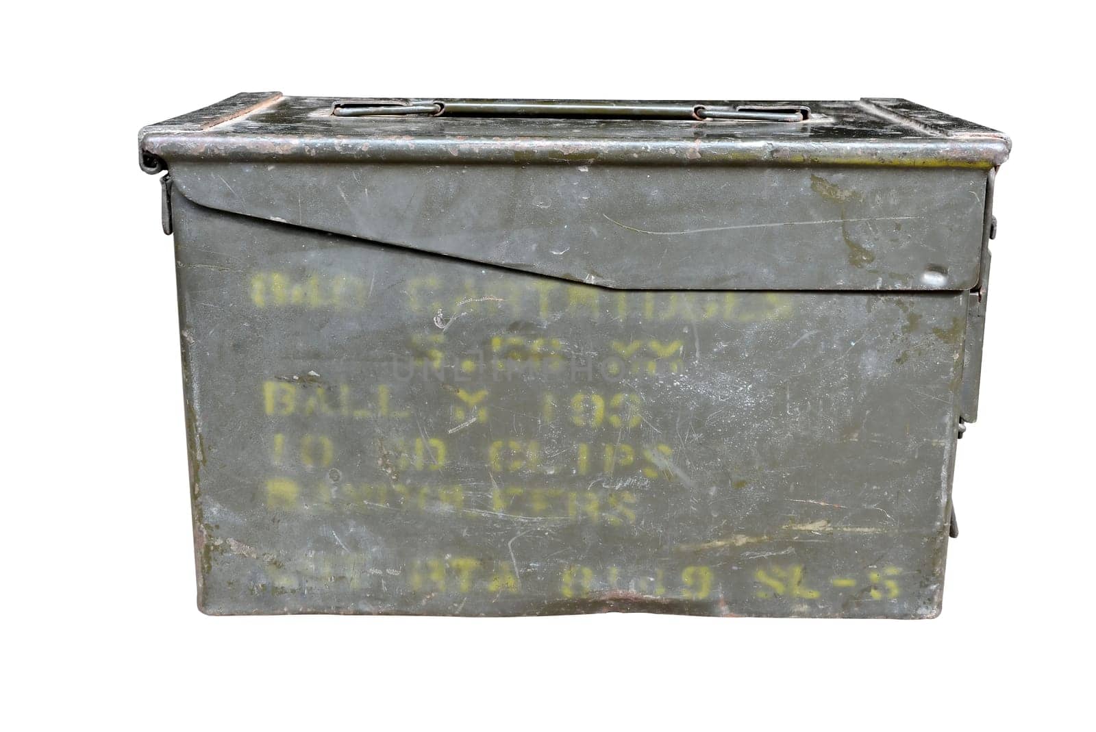 Vintage green case isolated on white background