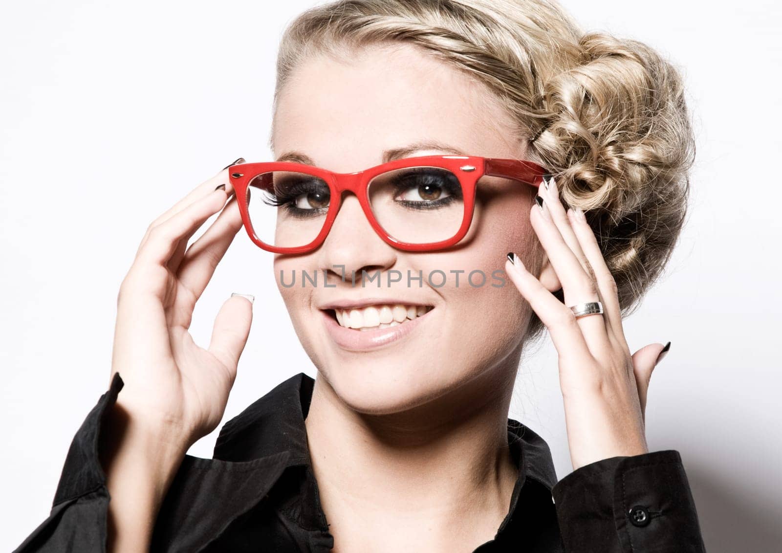 Pretty woman with glasses