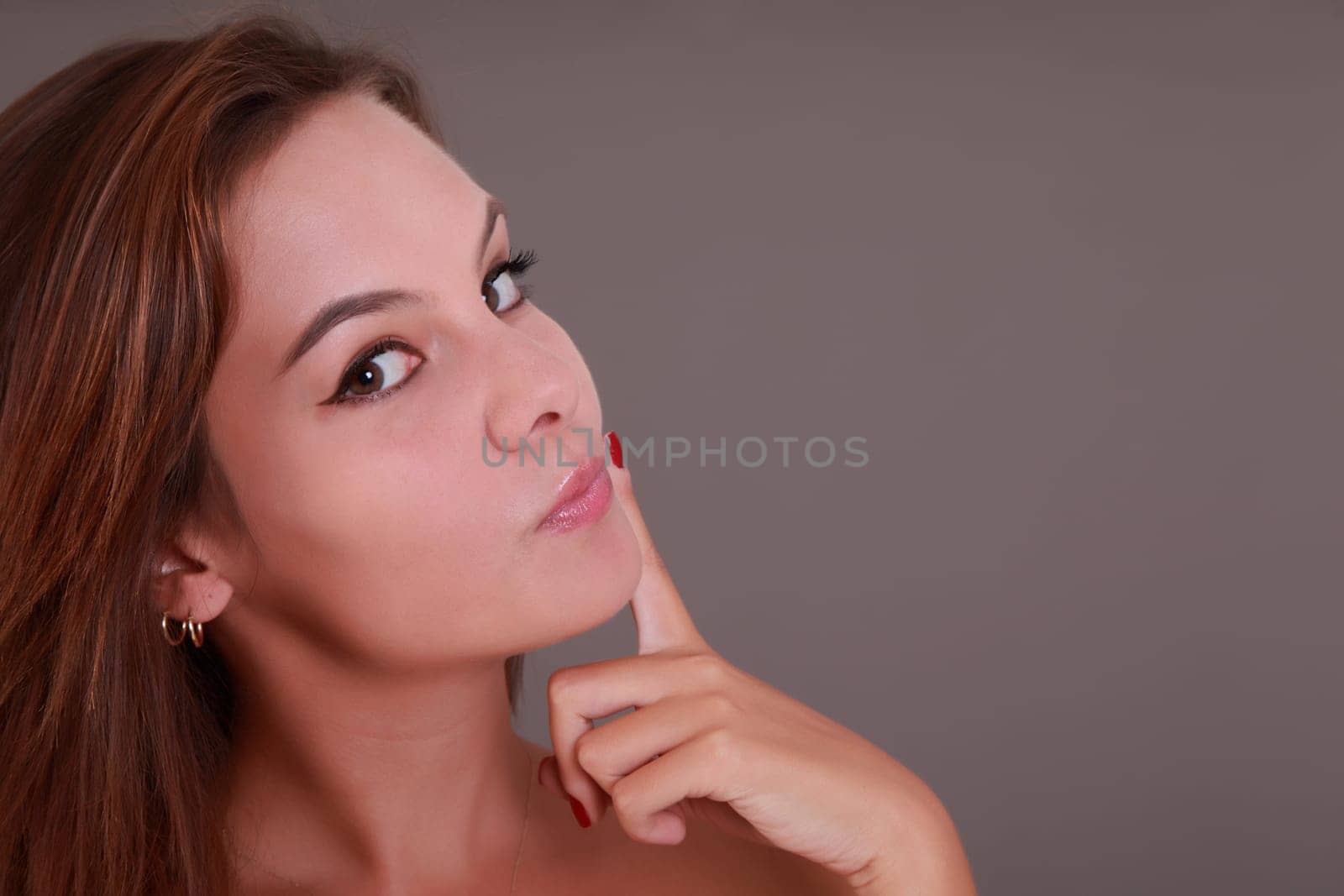 Sexy female with sensual look and copy space