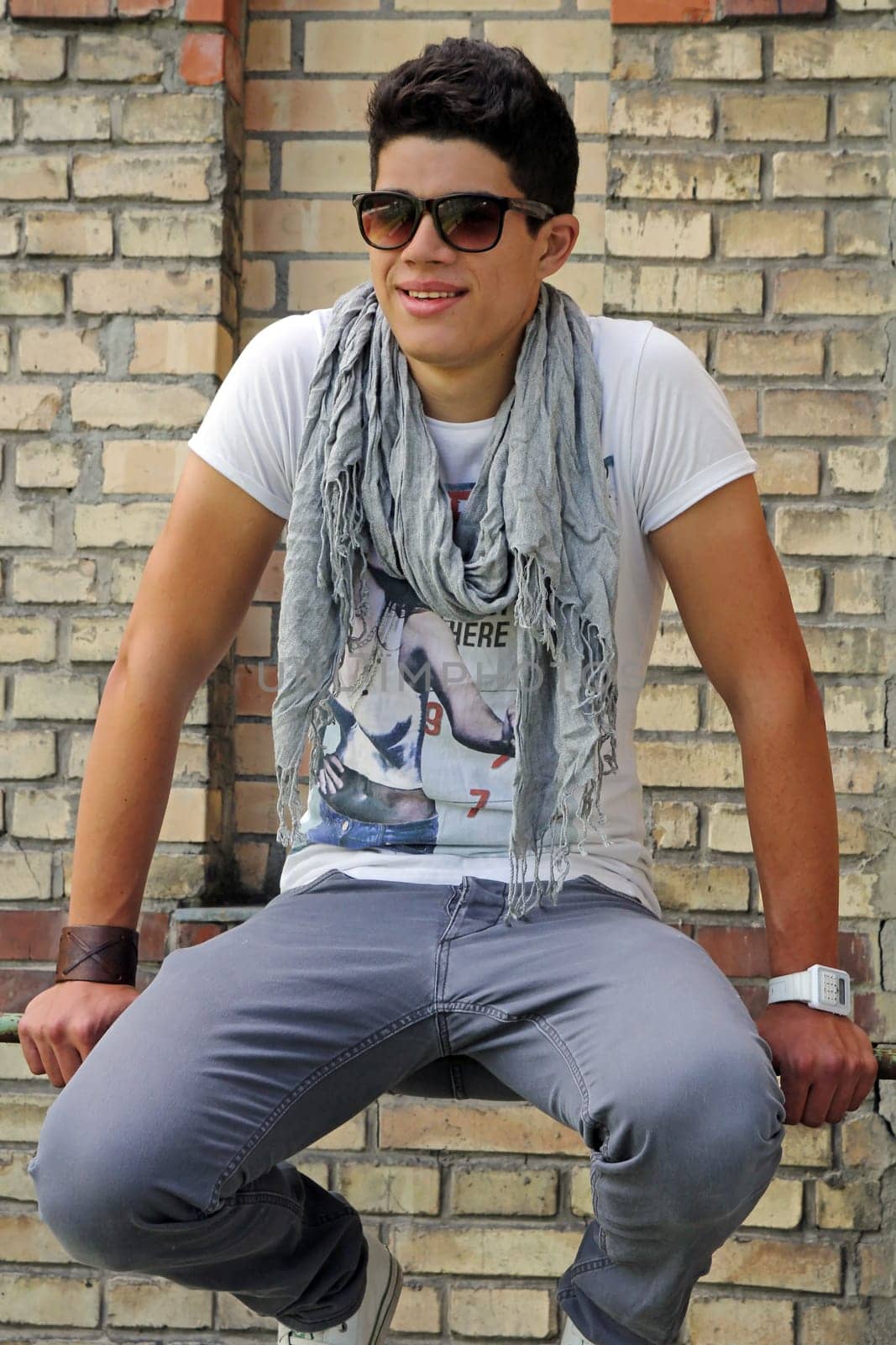 Scarf and sunglasses