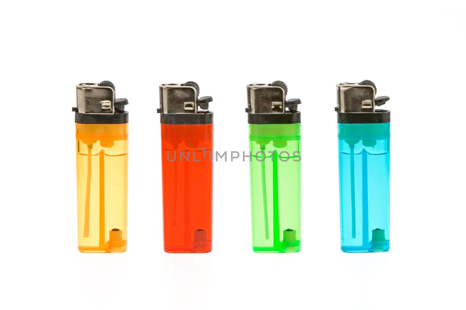 four colorful flues isolated on white