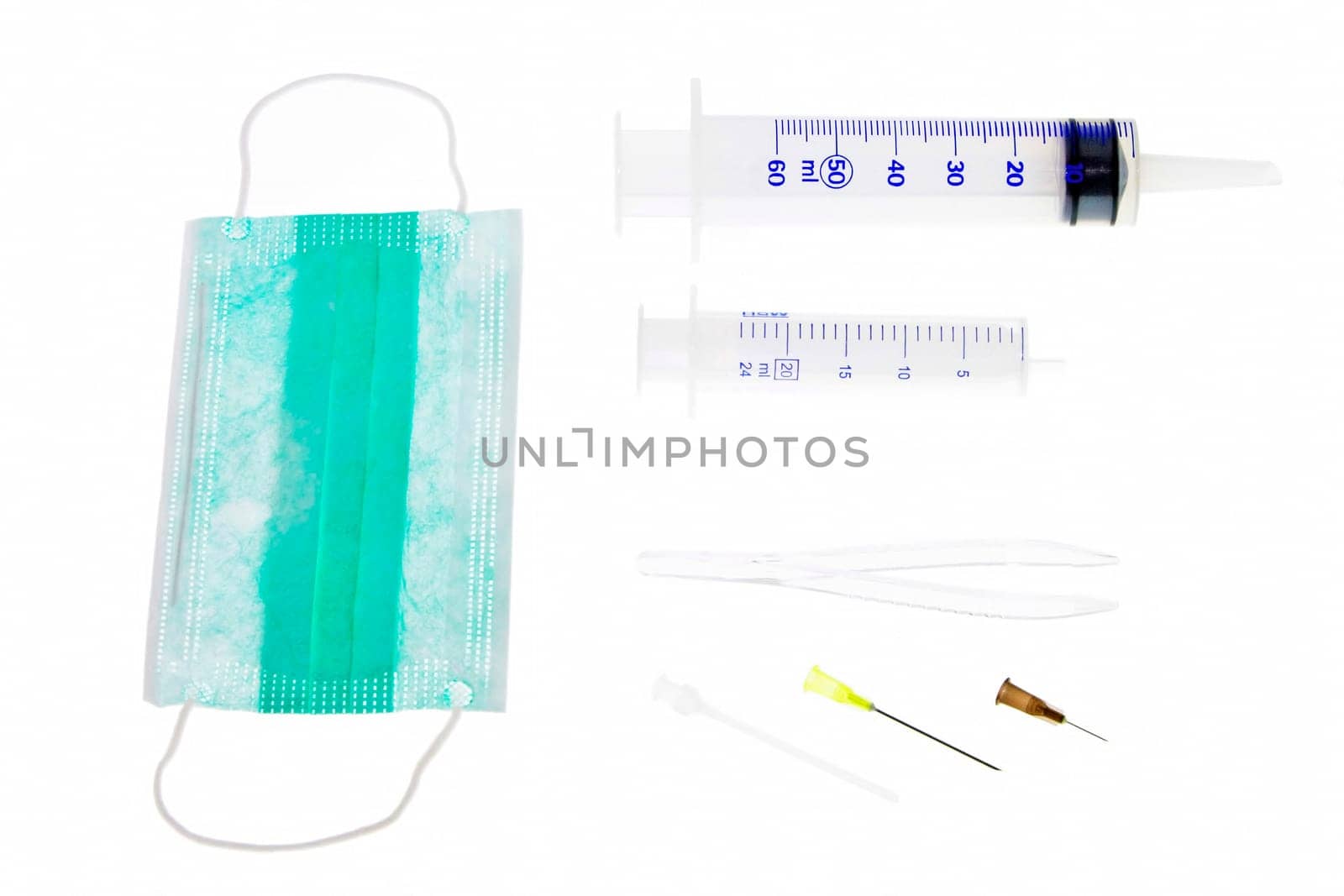 medical supplies isolated on white background