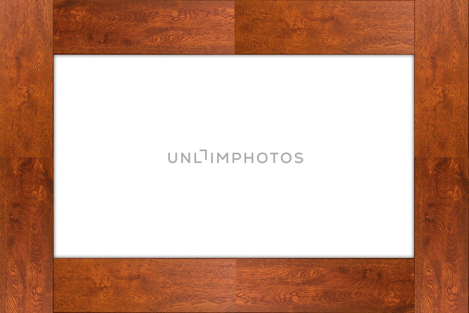 isolated wood frame on white background