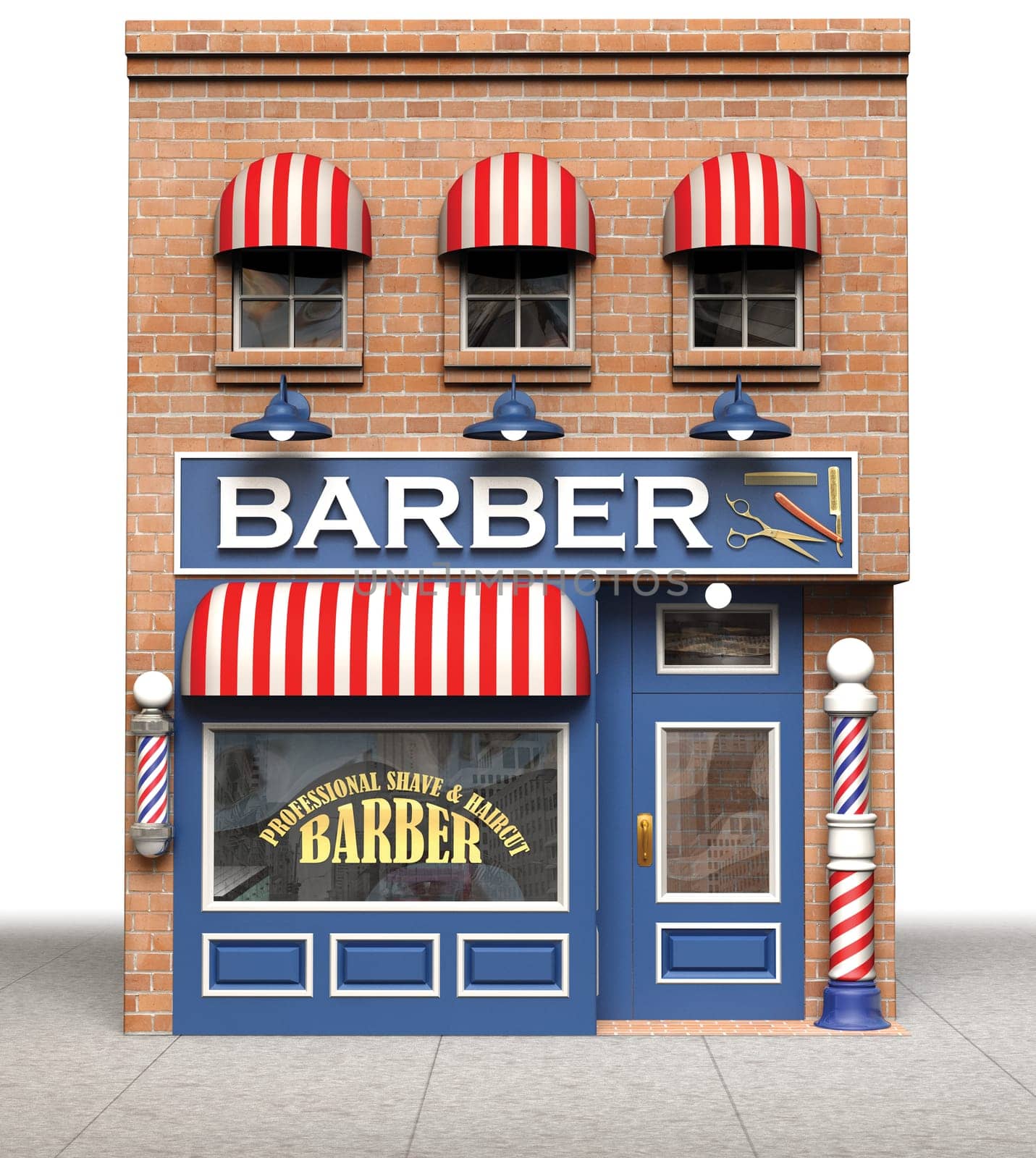 Barbershop isolated on a white background