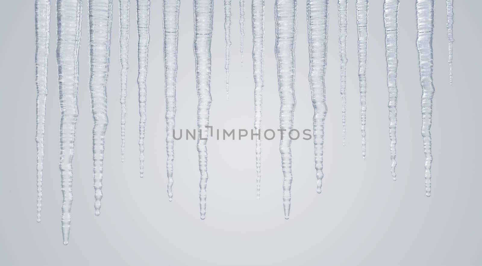 iciles hanging against a neutral background