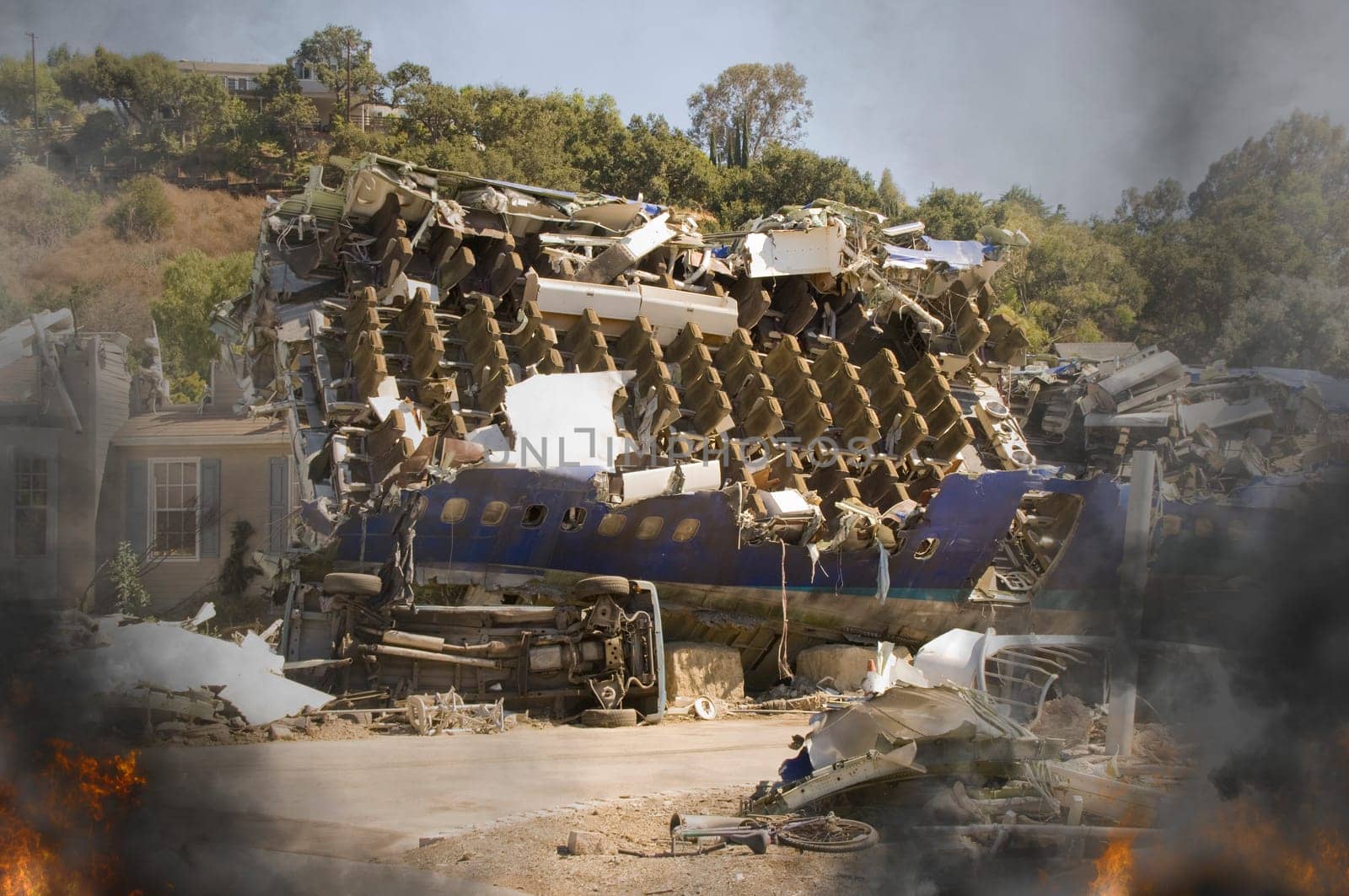 Crash site of a commercial jet