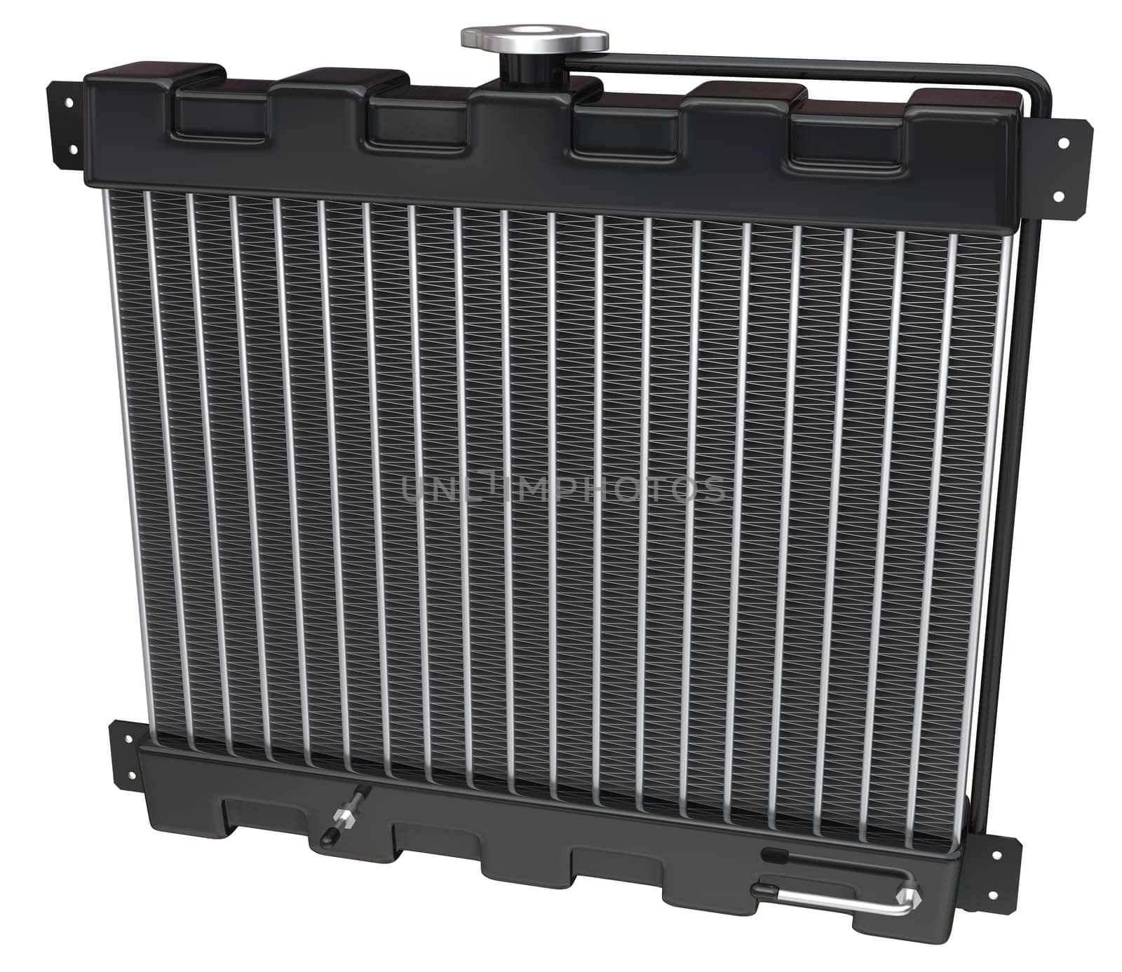 Car Radiator on a white background with clipping path