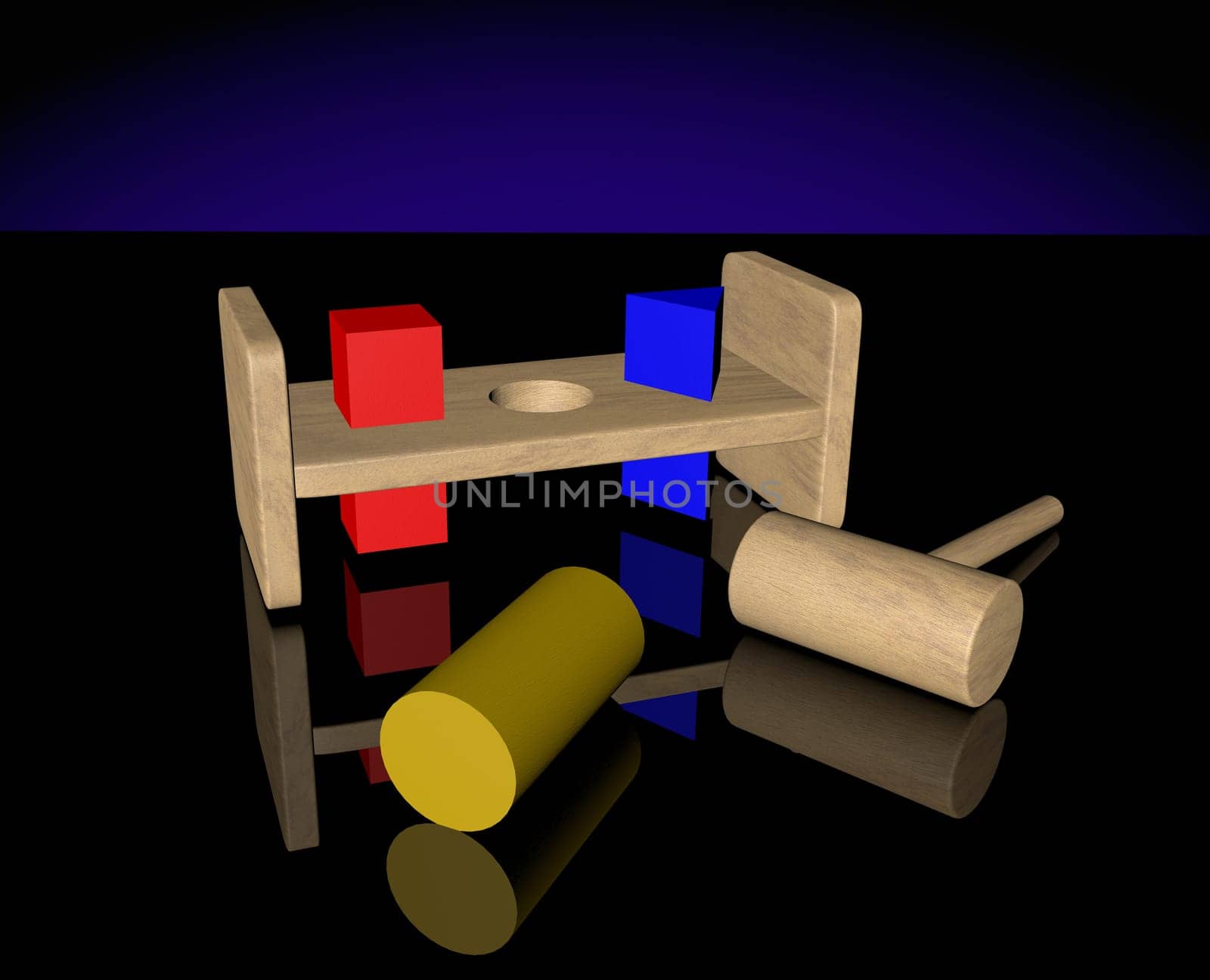 Photo of a Pegboard with the last yellow cylinder missing