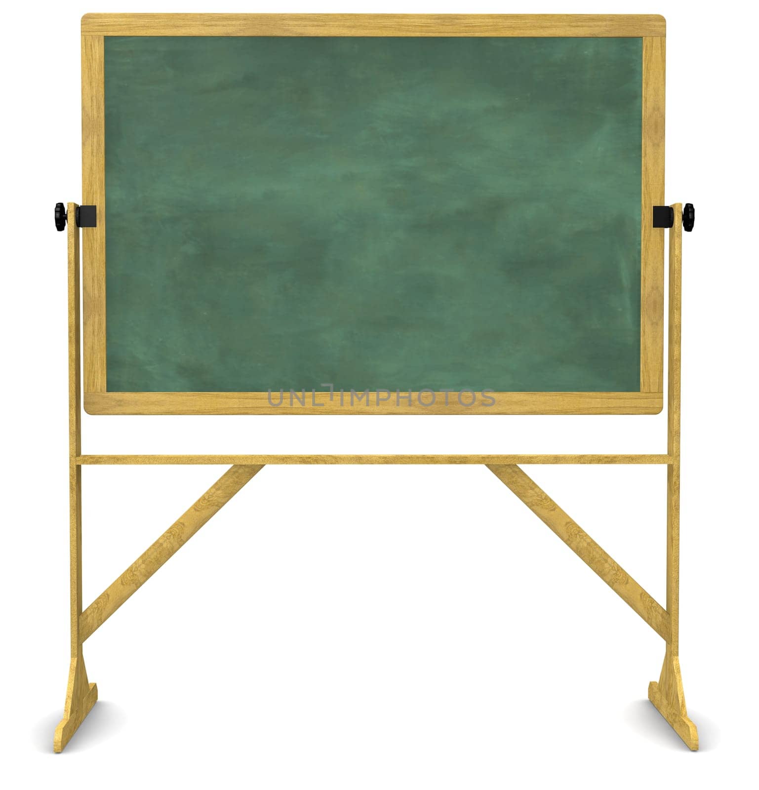 Retro, free-stanind, swiveling chalkboard isolated on white with a clipping path