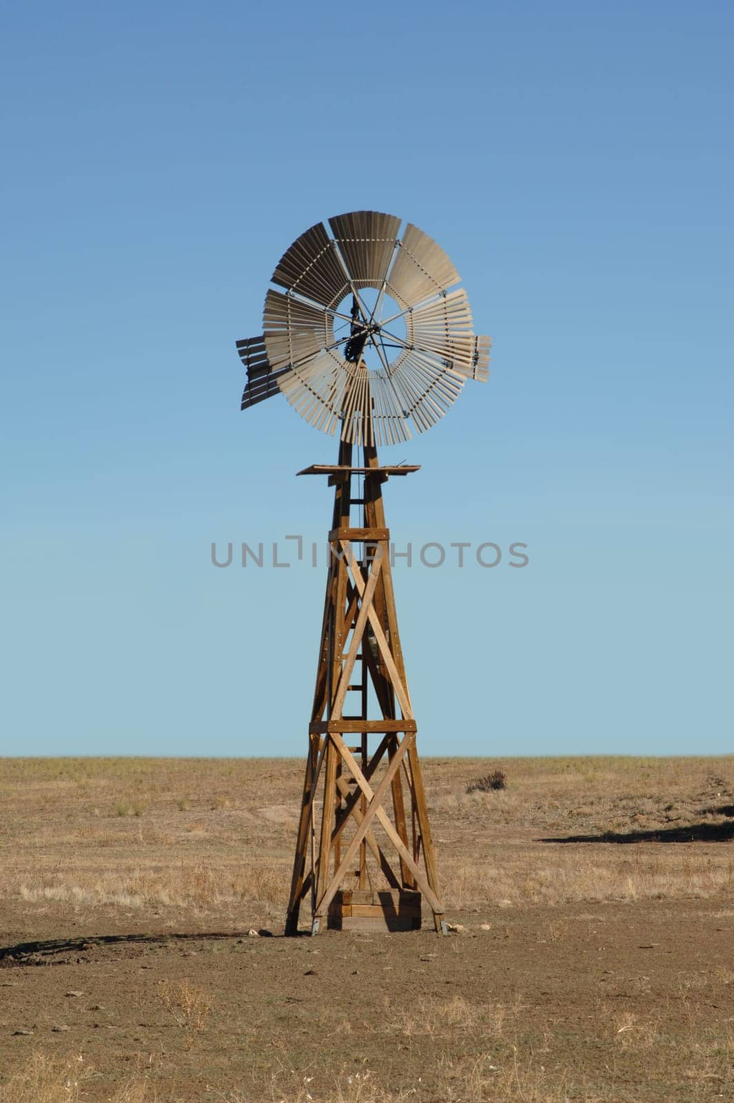 Windmill water pump on the prairie