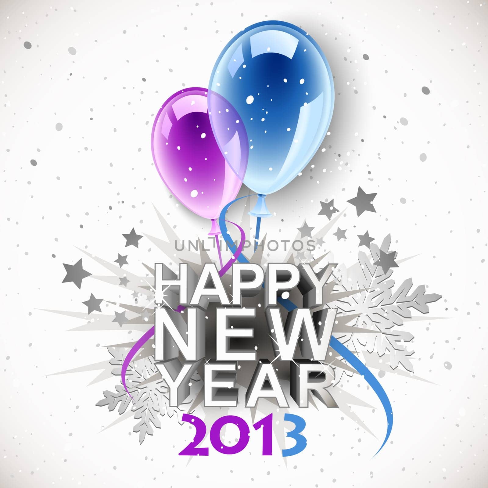 Vintage New Year 2013 with balloons