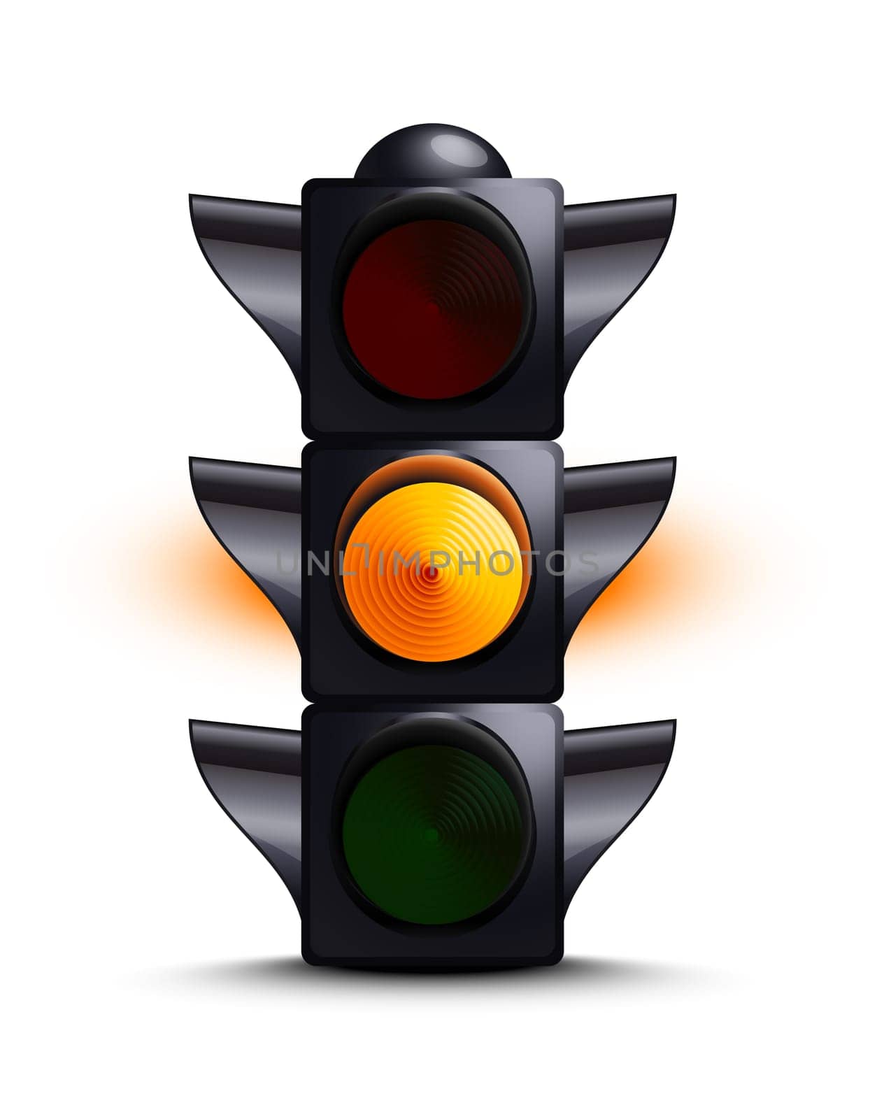 Traffic light on yellow