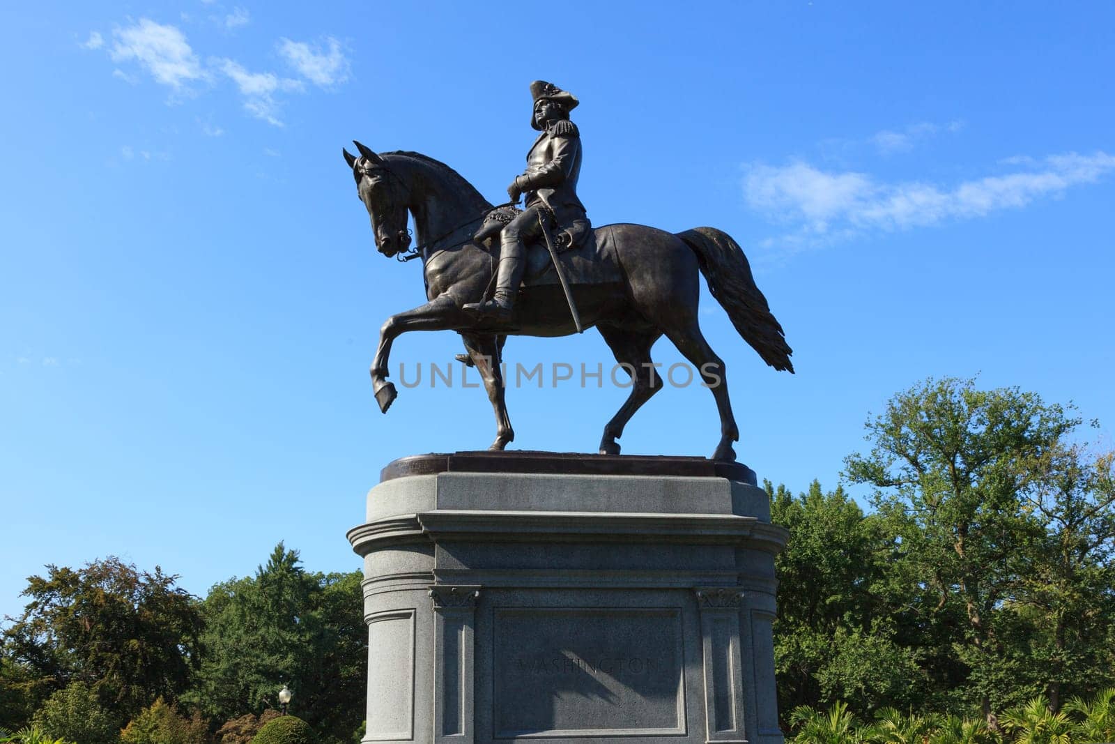 George Washington statue in Common Park  in Boston Massachusetts