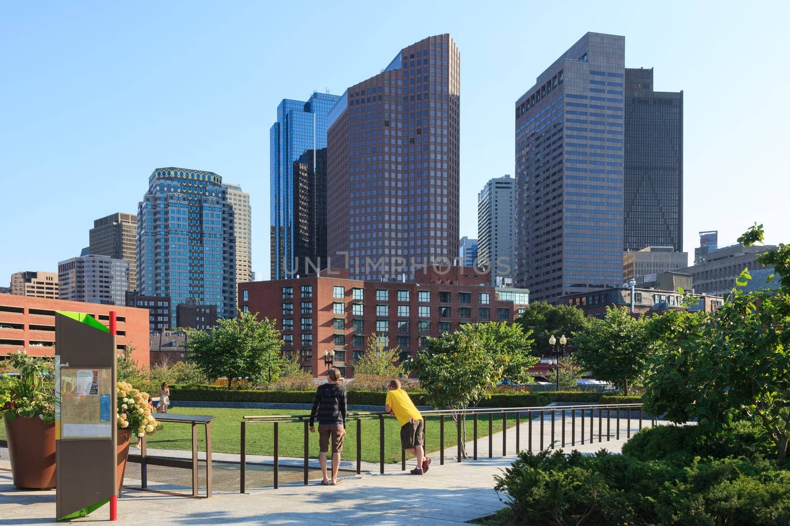 Skyline of the financial district of Boston, Massachusetts - USA