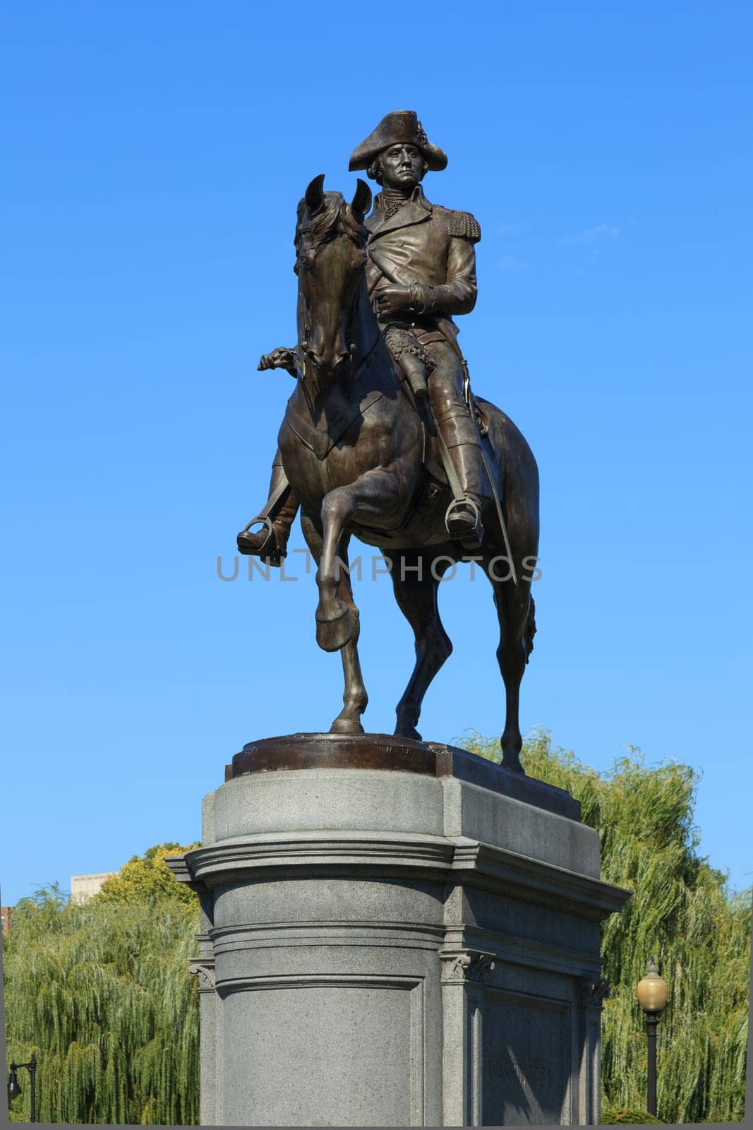George Washington statue in Common Park  in Boston Massachusetts