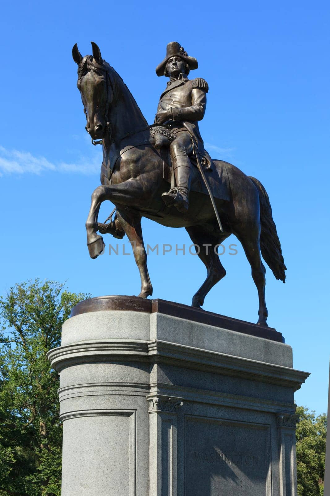George Washington statue in Common Park  in Boston Massachusetts