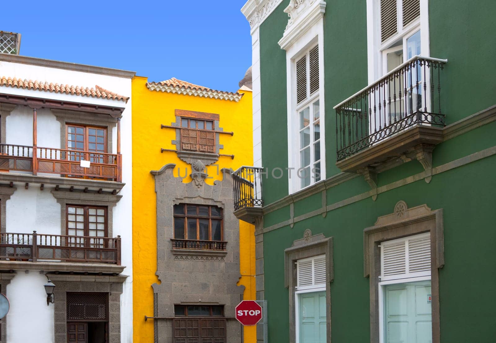 Las Palmas de Gran Canaria Vegueta colonial house facades Spain