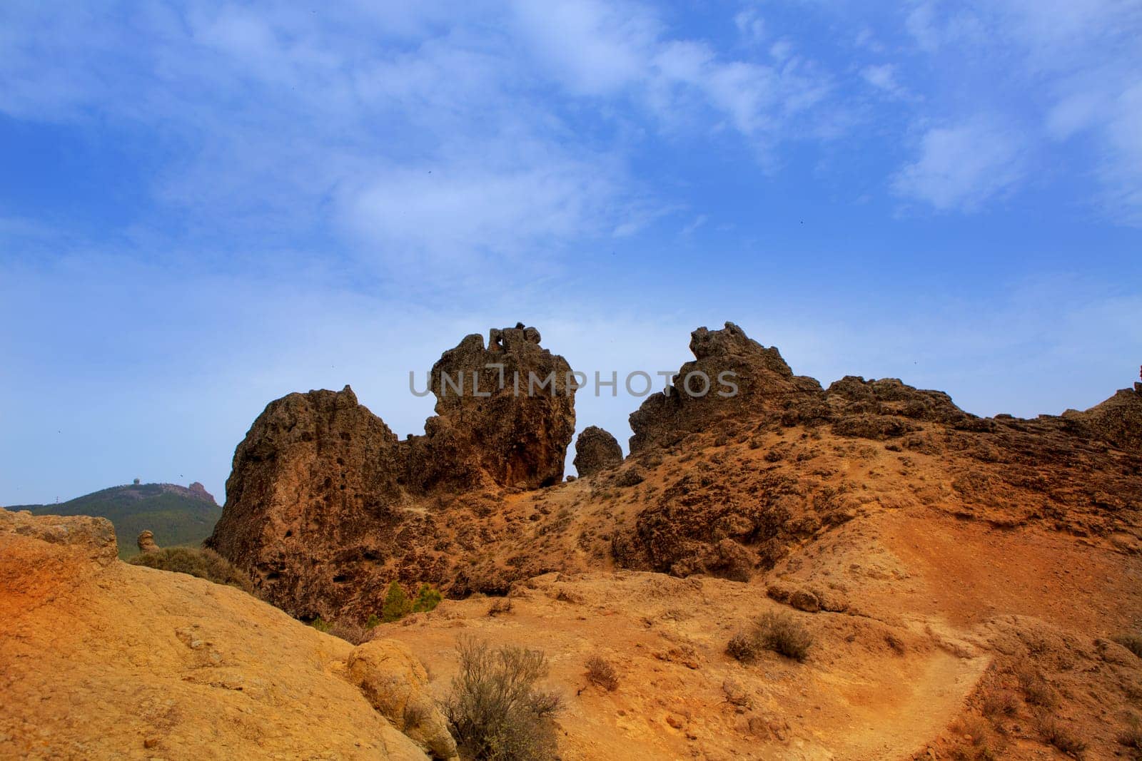 Gran canaria Tejeda Roques view from Roque Nublo in canary Islands