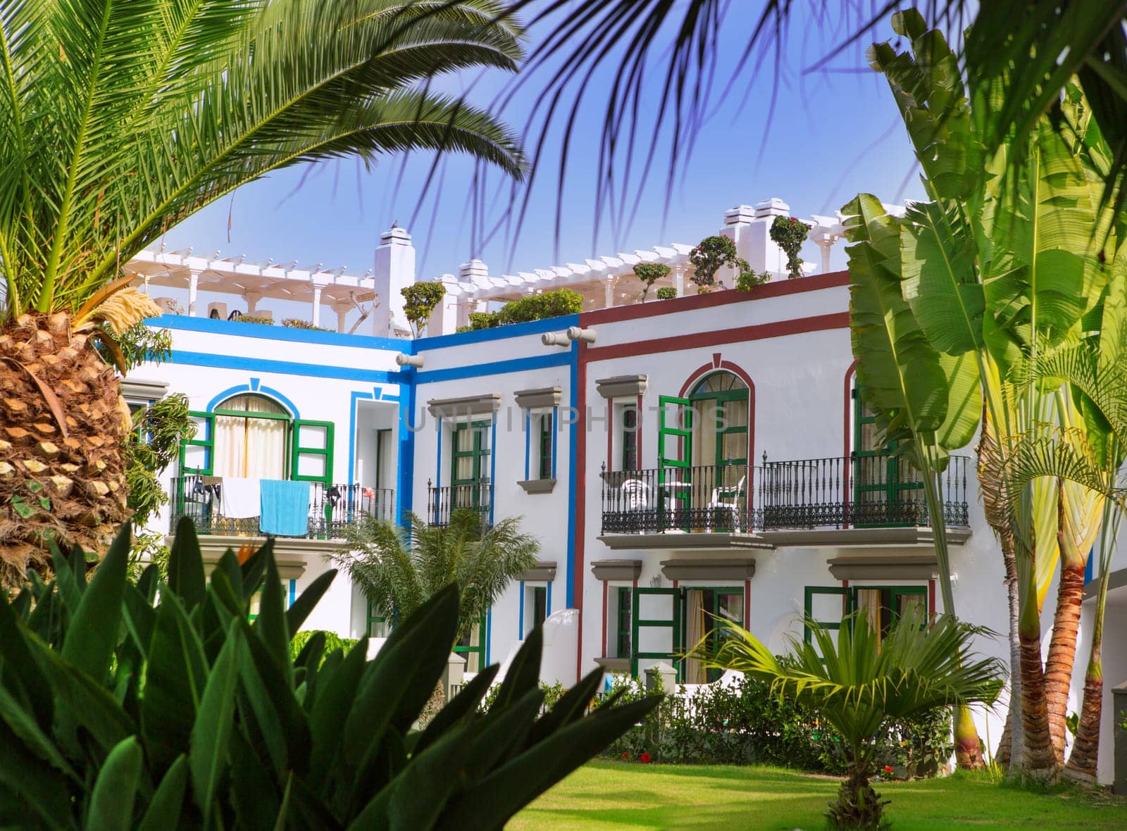 Gran canaria Puerto de Mogan white houses colonial in canary Islands
