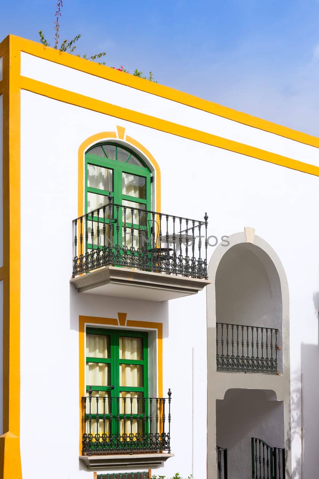 Gran canaria Puerto de Mogan white houses colonial in canary Islands