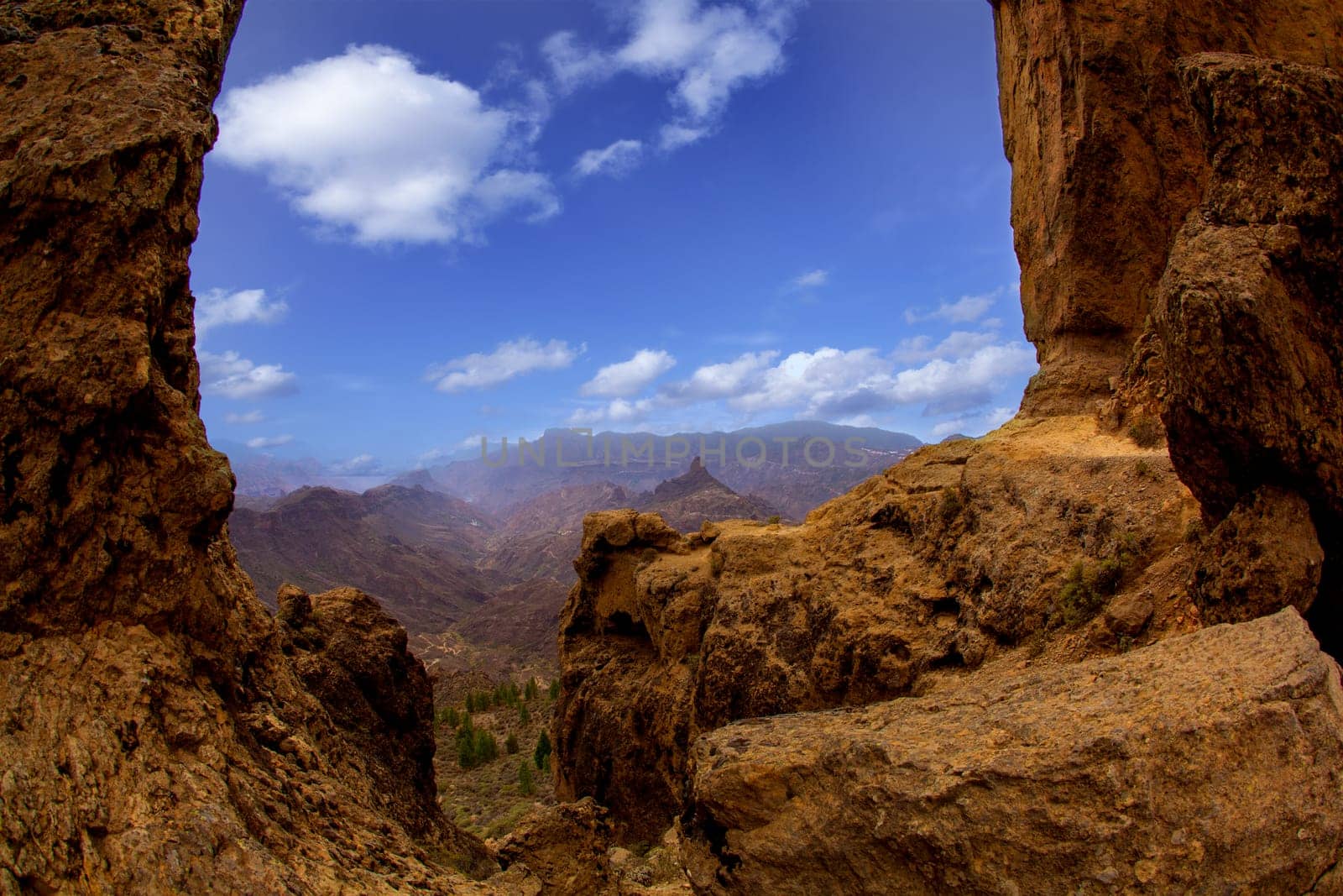 Gran canaria La culata view from Roque Nublo mountains in canary Islands