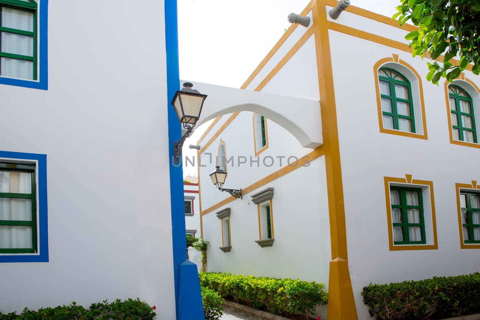 Gran canaria Puerto de Mogan white houses colonial in canary Islands