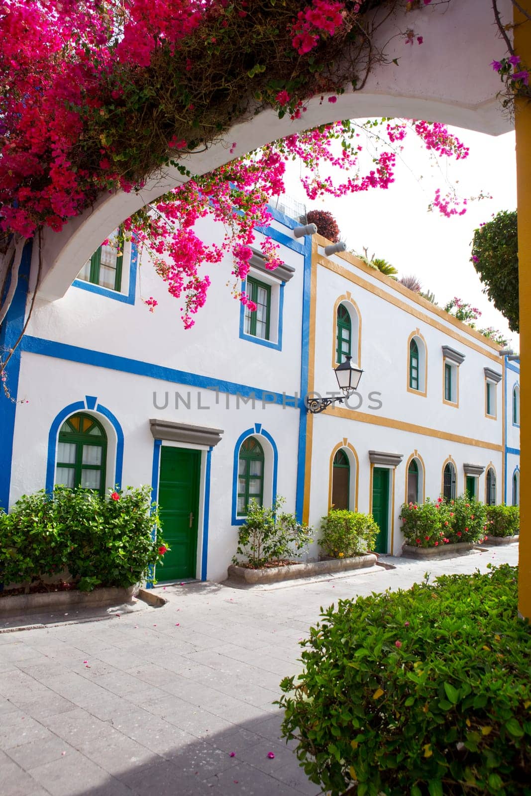 Gran canaria Puerto de Mogan white houses colonial in canary Islands
