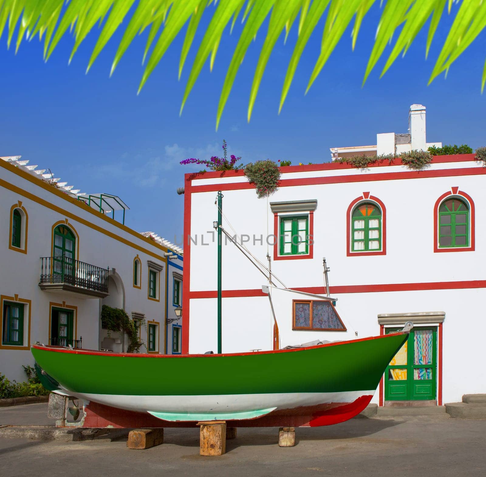 Gran canaria Puerto de Mogan white houses colonial in canary Islands