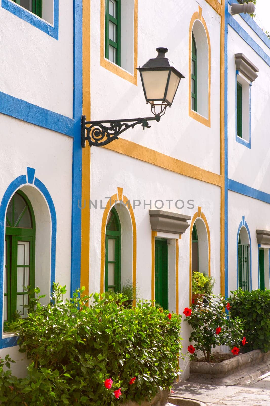 Gran canaria Puerto de Mogan white houses colonial in canary Islands
