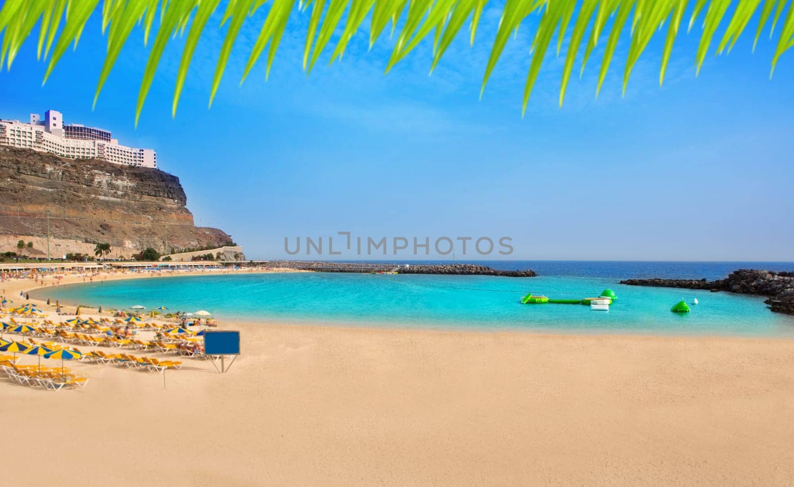Amadores aqua beach in Gran Canaria at Canary Islands