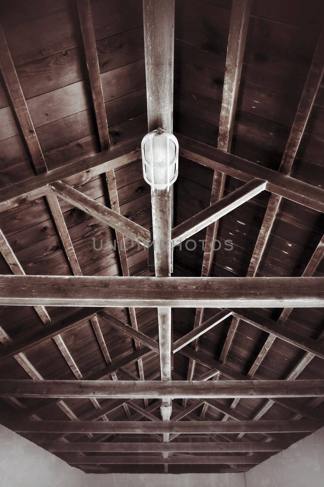 A wooden old brown roof, concept art, used as background