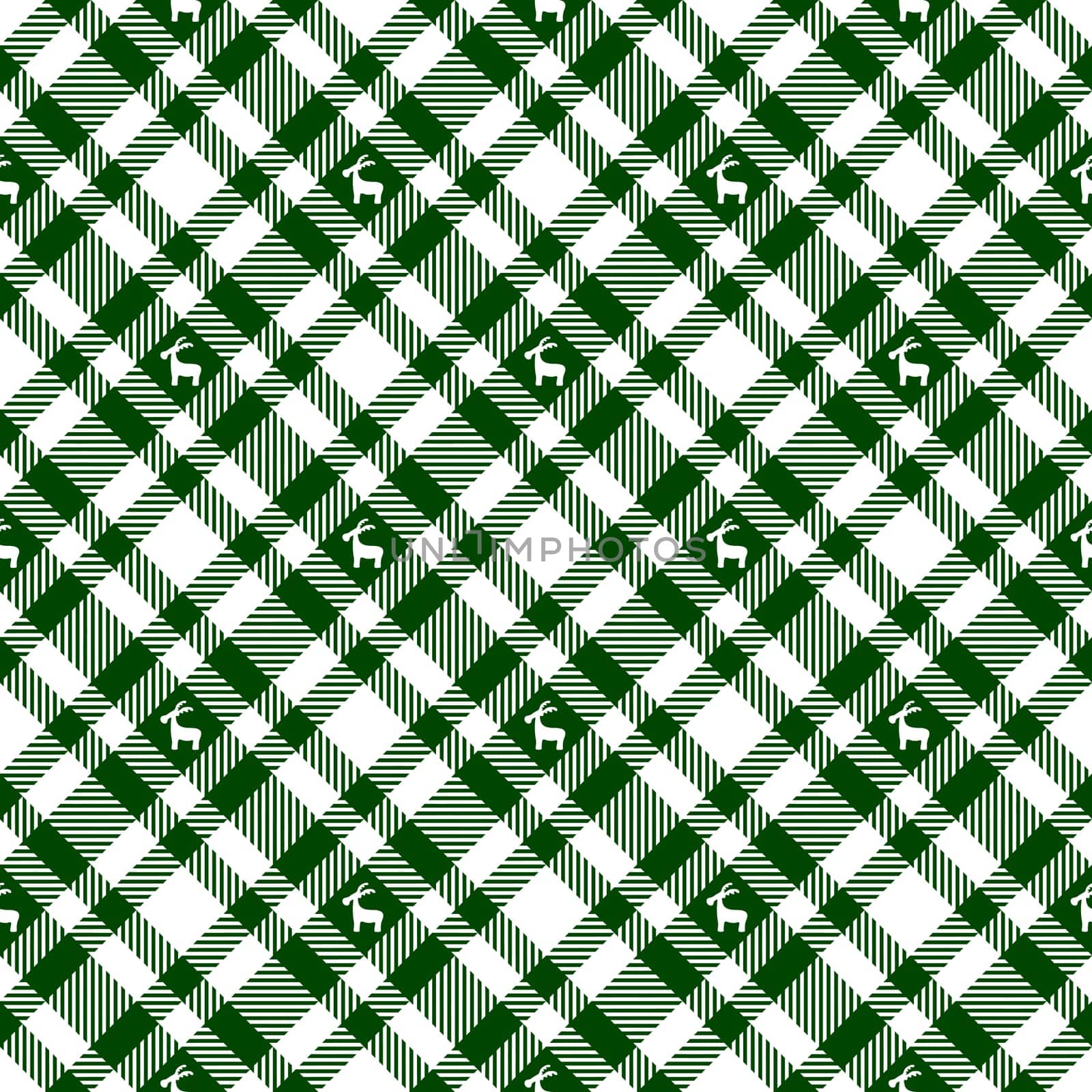 Reindeer on Plaid Tablecloths Pattern - Endless