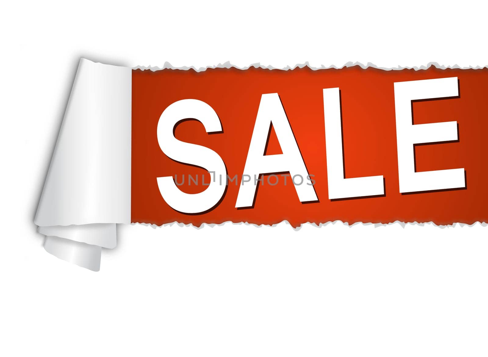 torn paper with SALE
