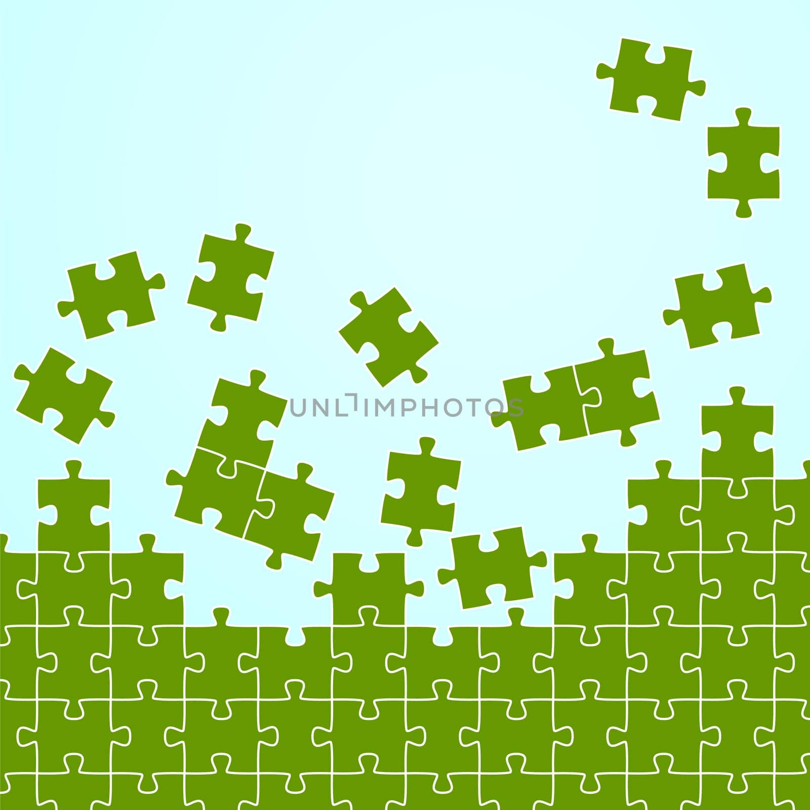 Puzzle Pieces Background Blue