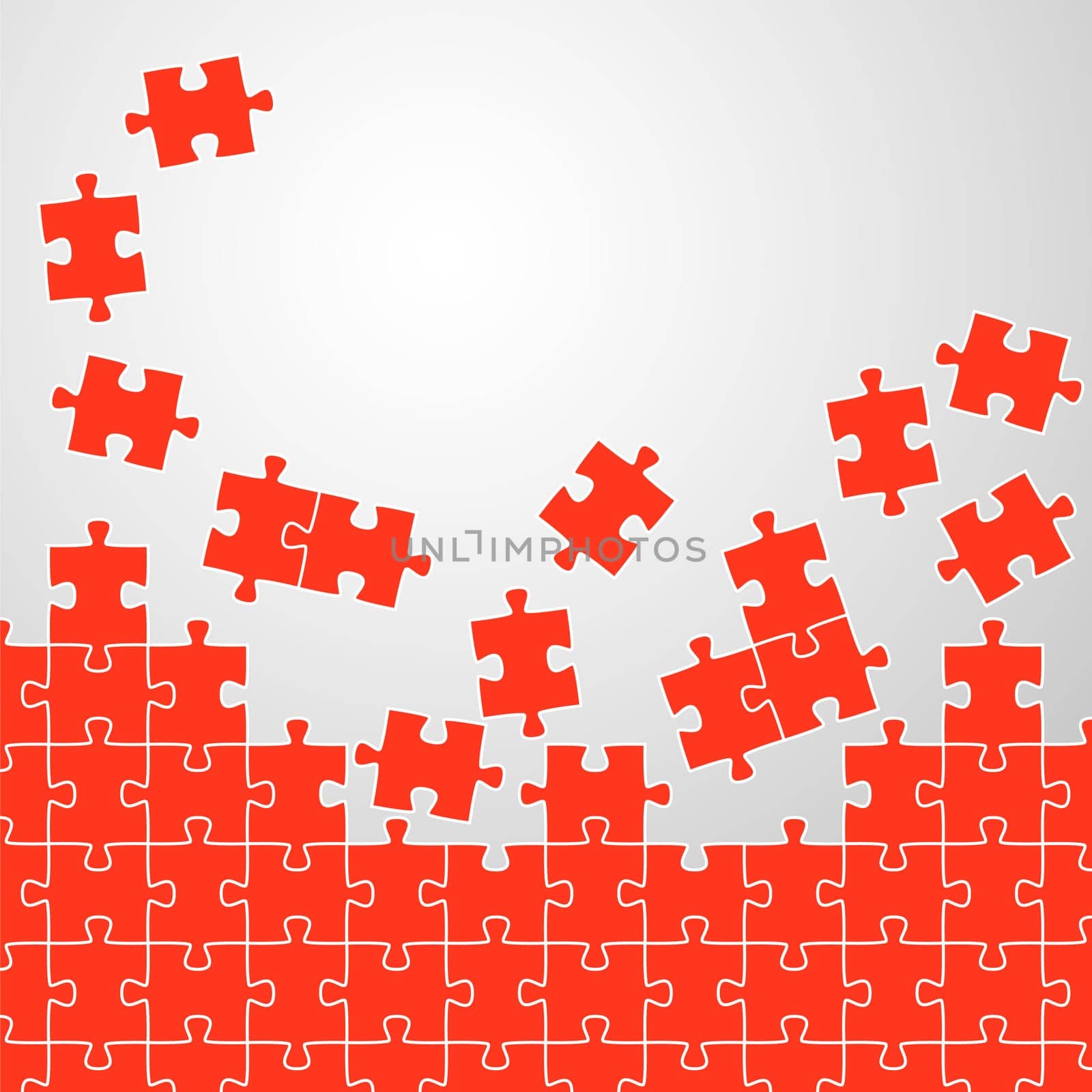 Puzzle Pieces Background Red