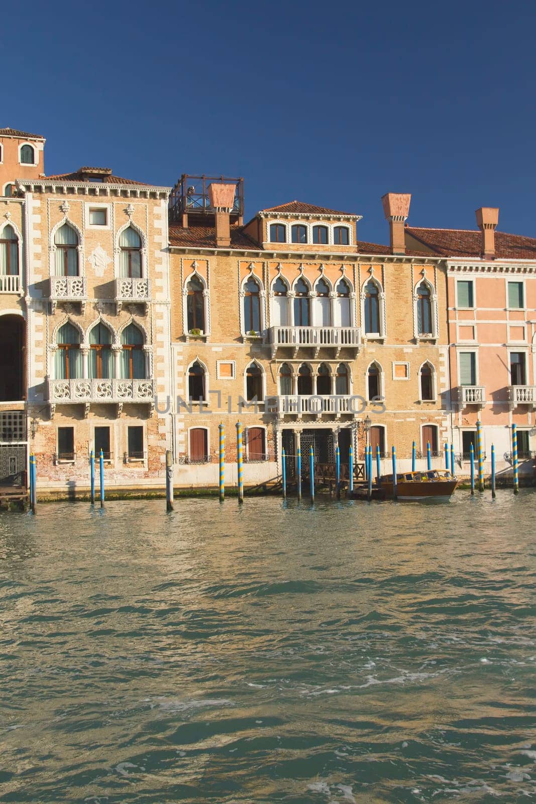 Palaces at Grand Canal in Venice (Italy). Vertically.